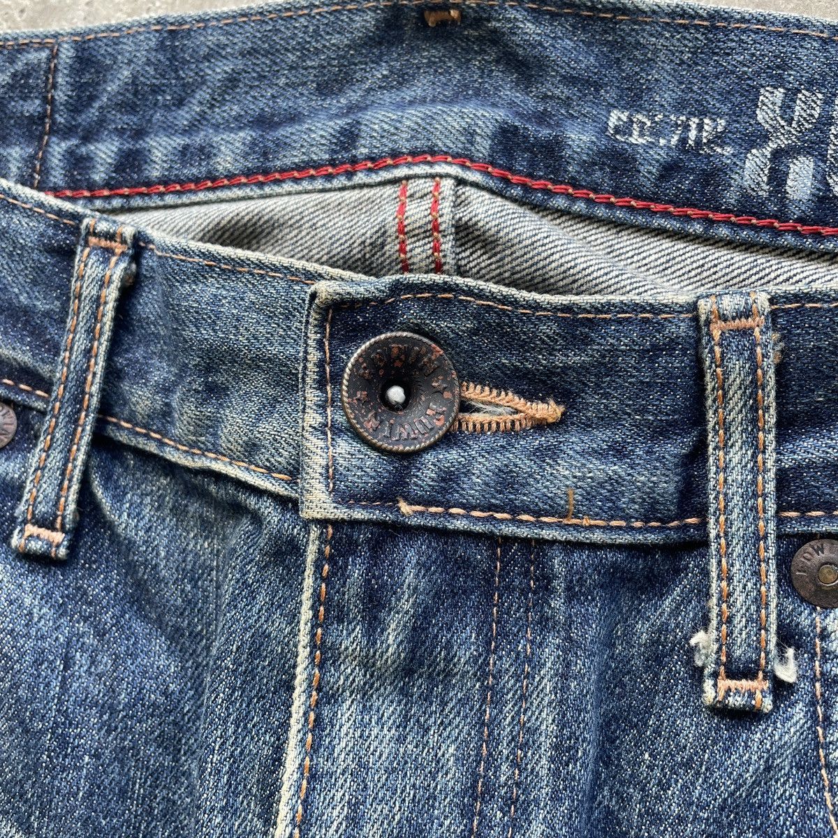 Japanese Brand W34 Vintage Edwin Rusty Jeans Distressed Faded Denim Pants Size US 34 / EU 50 - 6 Thumbnail