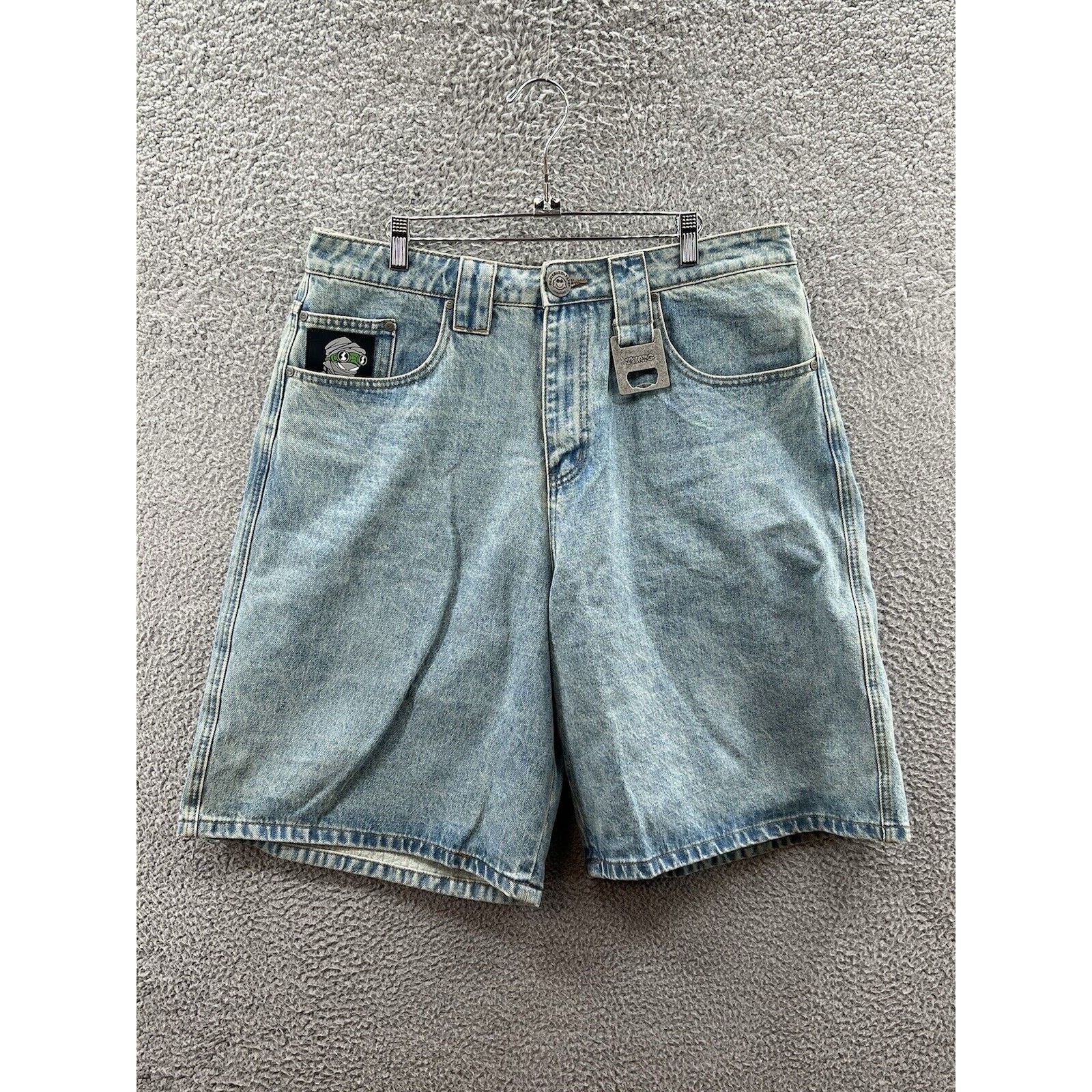 Other Phats Aphtermath Baggy Denim Shorts Size Medium Jnco Style Size US 35 - 1 Thumbnail