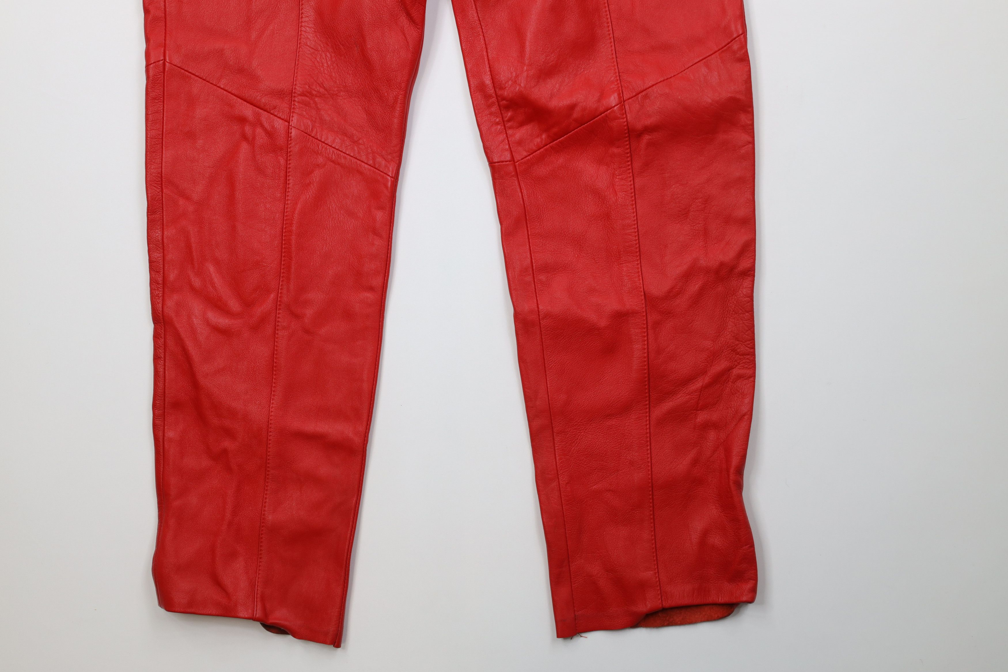 Vintage Vintage 90s Streetwear Eddie Murphy Soft Leather Pants Red Size 38" / US 16 / IT 52 - 4 Thumbnail