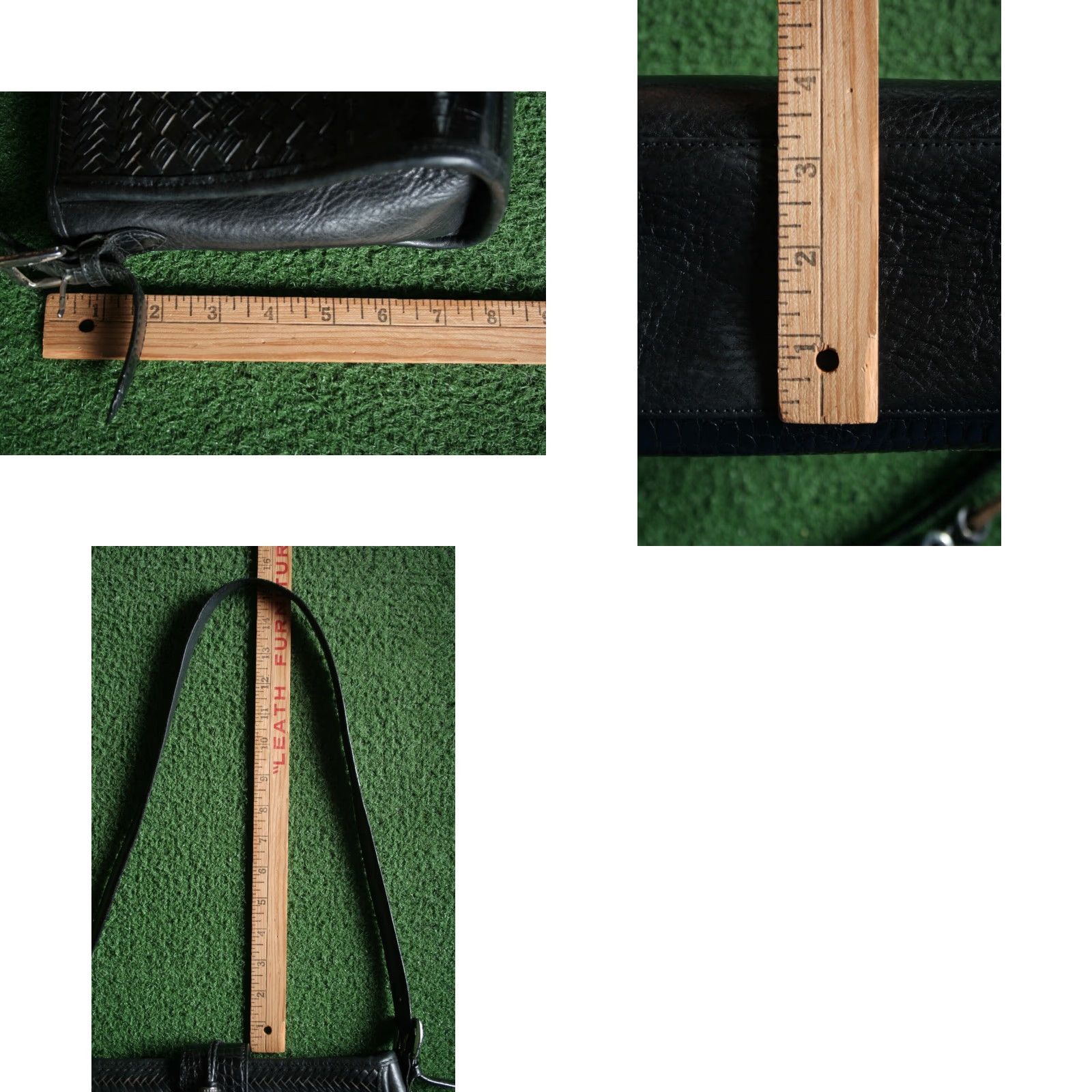 Brighton VINTAGE Brighton Shoulder Bag Black Leather Croc Embossed Plaid Lined Small Purse Size ONE SIZE - 10 Thumbnail