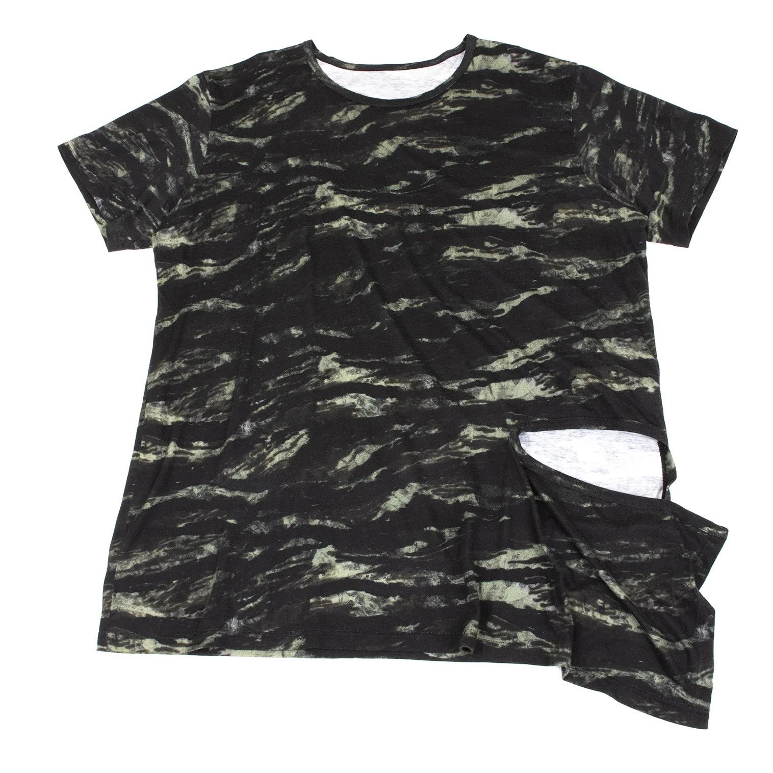 Yohji Yamamoto Zebra Pattern Side Hole Design T-Shirt in Black Khaki Size US S / EU 44-46 / 1 - 1 Thumbnail