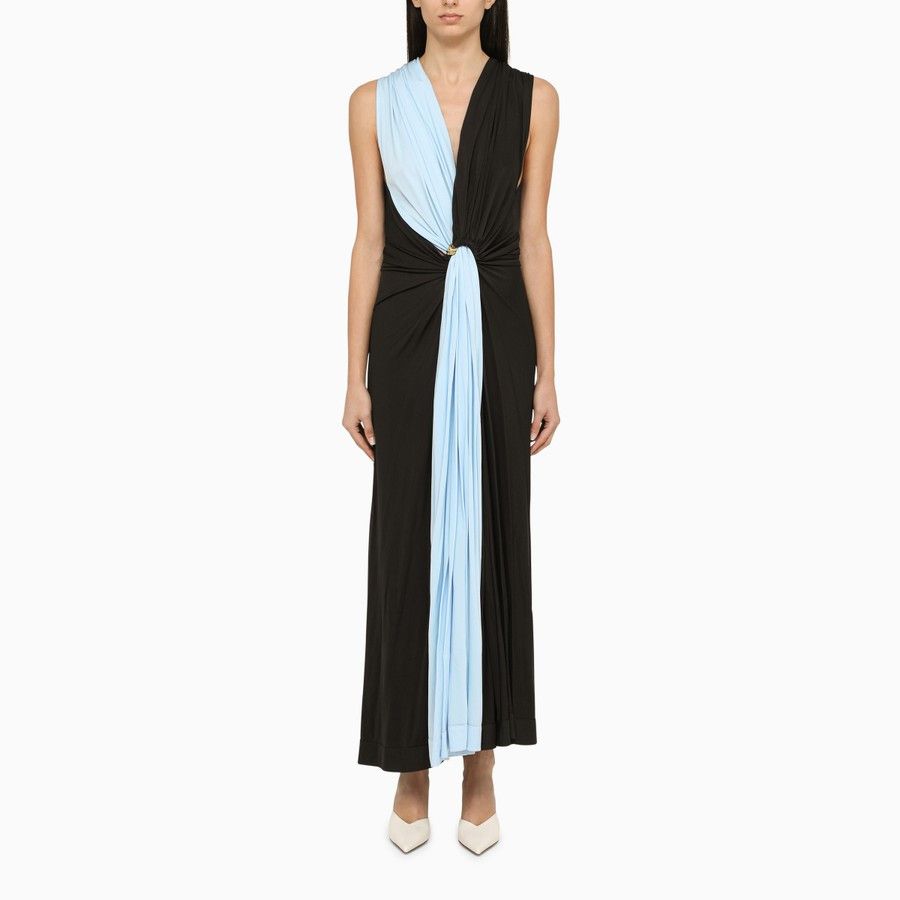 Bottega Veneta o1d2blof0824 Long Dress in Black & Light Blue Size XS / US 0-2 / IT 36-38 - 1 Thumbnail