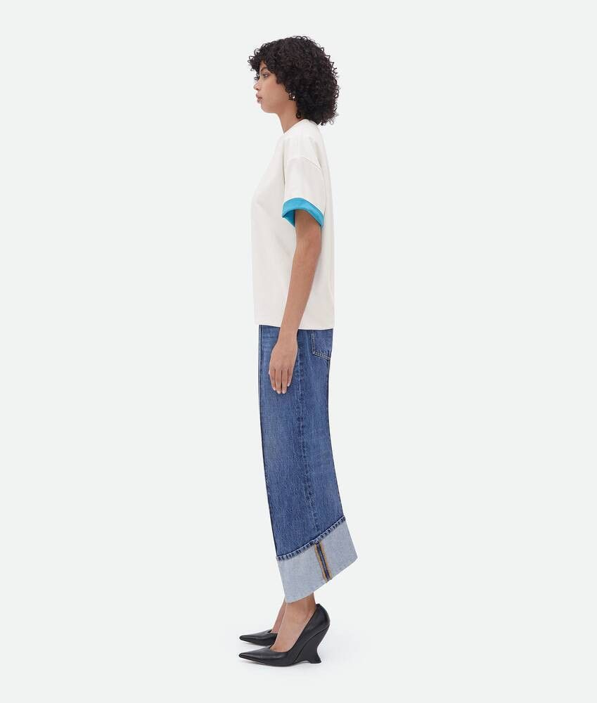Bottega Veneta o1loc1c0824 702429 Double Layered Cotton Jersey T-Shirt Size S / US 4 / IT 40 - 2 Thumbnail