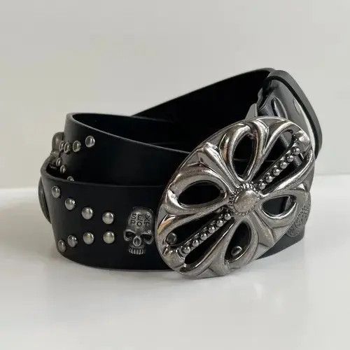 Other y2k 2000s vintage skeleton cross studded goth emo black belt Size ONE SIZE - 4 Thumbnail