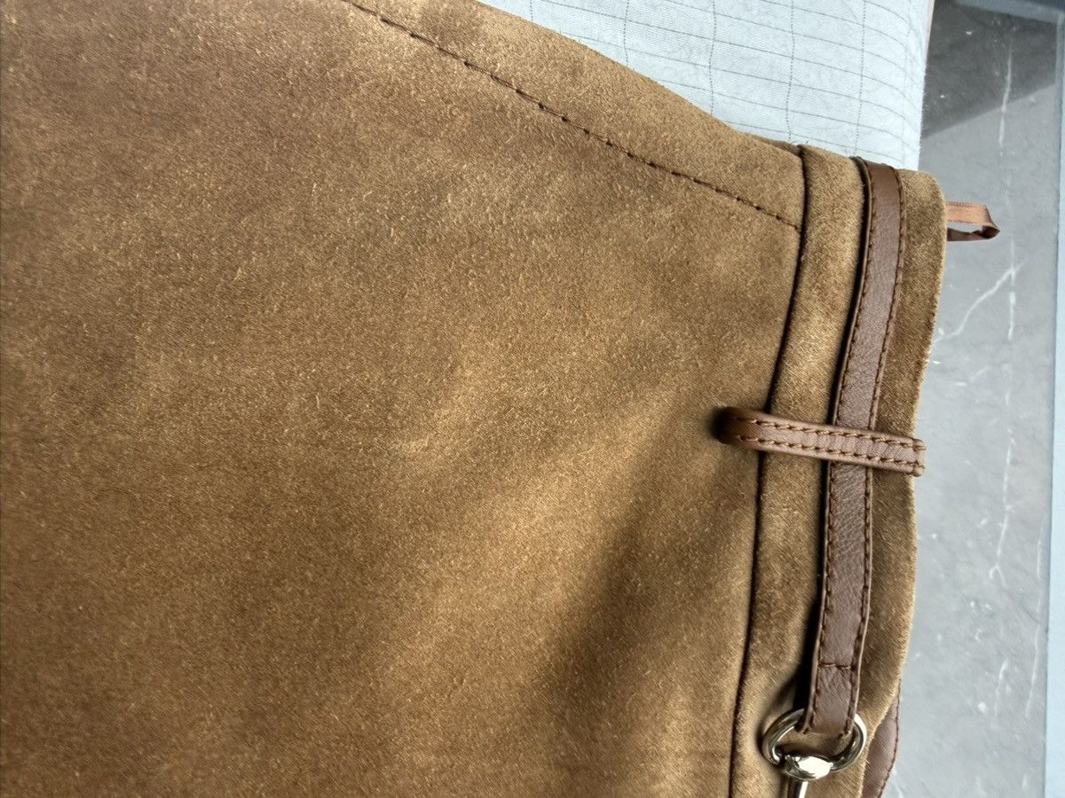 Gucci BNWT Gucci Horsebit-Detail Cropped Suede Trousers Size 27" / US 4 / IT 40 - 6 Thumbnail