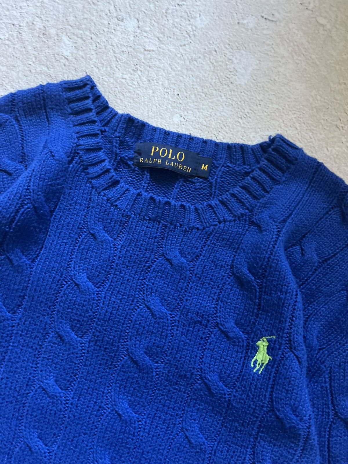 Polo Ralph Lauren Polo Ralph Lauren Cable Knit Sweater – Royal Blue Y2K Size US M / EU 48-50 / 2 - 4 Thumbnail