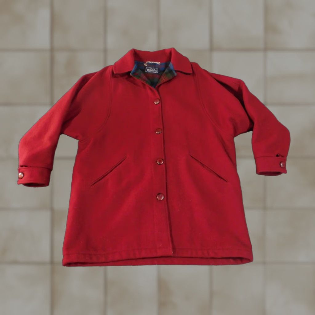Vintage VINTAGE Woolrich Coat Jacket Womens Large Red Plaid Lined Button Front Raglan Collar Size L / US 10 / IT 46 - 1 Thumbnail