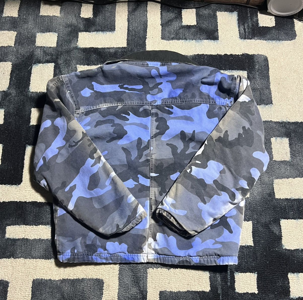 Stussy Stussy jacket camo blue outerwear workwear winter fall Size US S / EU 44-46 / 1 - 3 Thumbnail