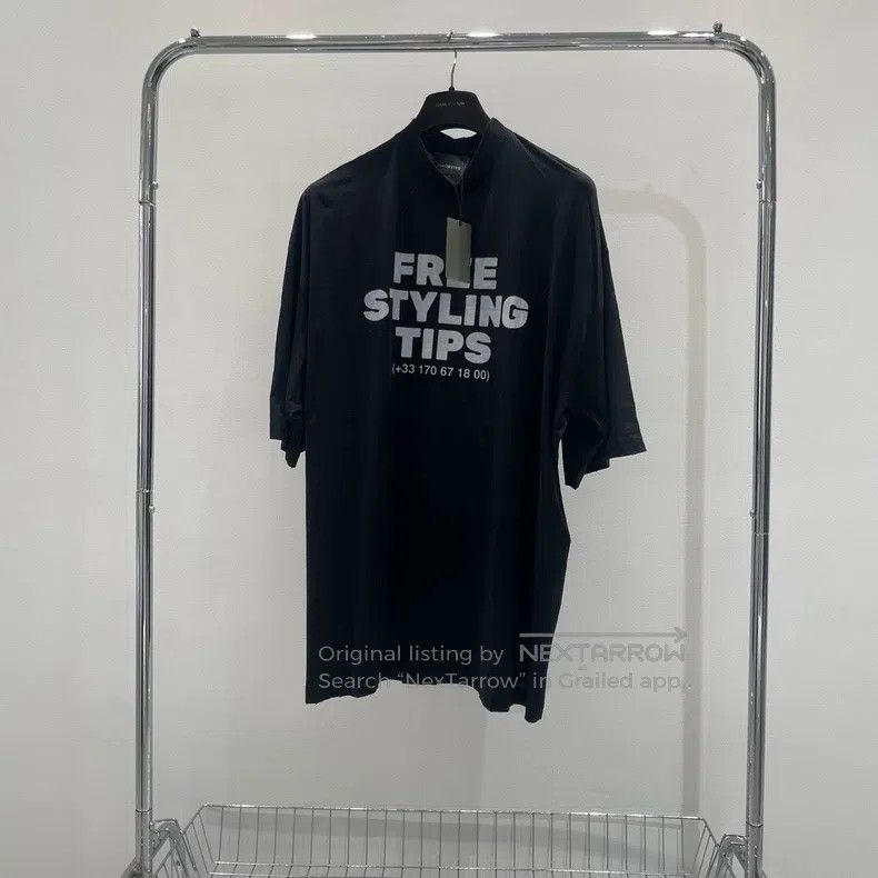Balenciaga Balenciaga Black Number Print Logo Short Sleeve Size US M / EU 48-50 / 2 - 1 Thumbnail