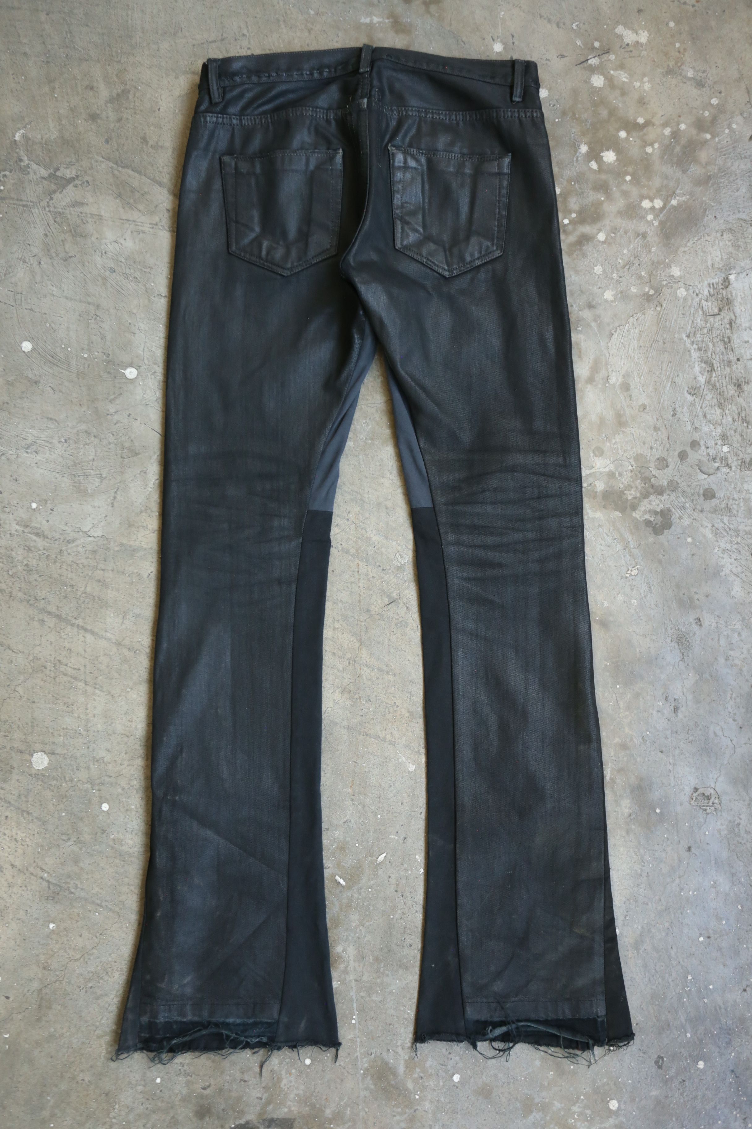 Rick Owens Drkshdw RO DRKSHDW - Detroit Cut Deconstructed Waxed Denim Jean Size US 30 / EU 46 - 2 Thumbnail