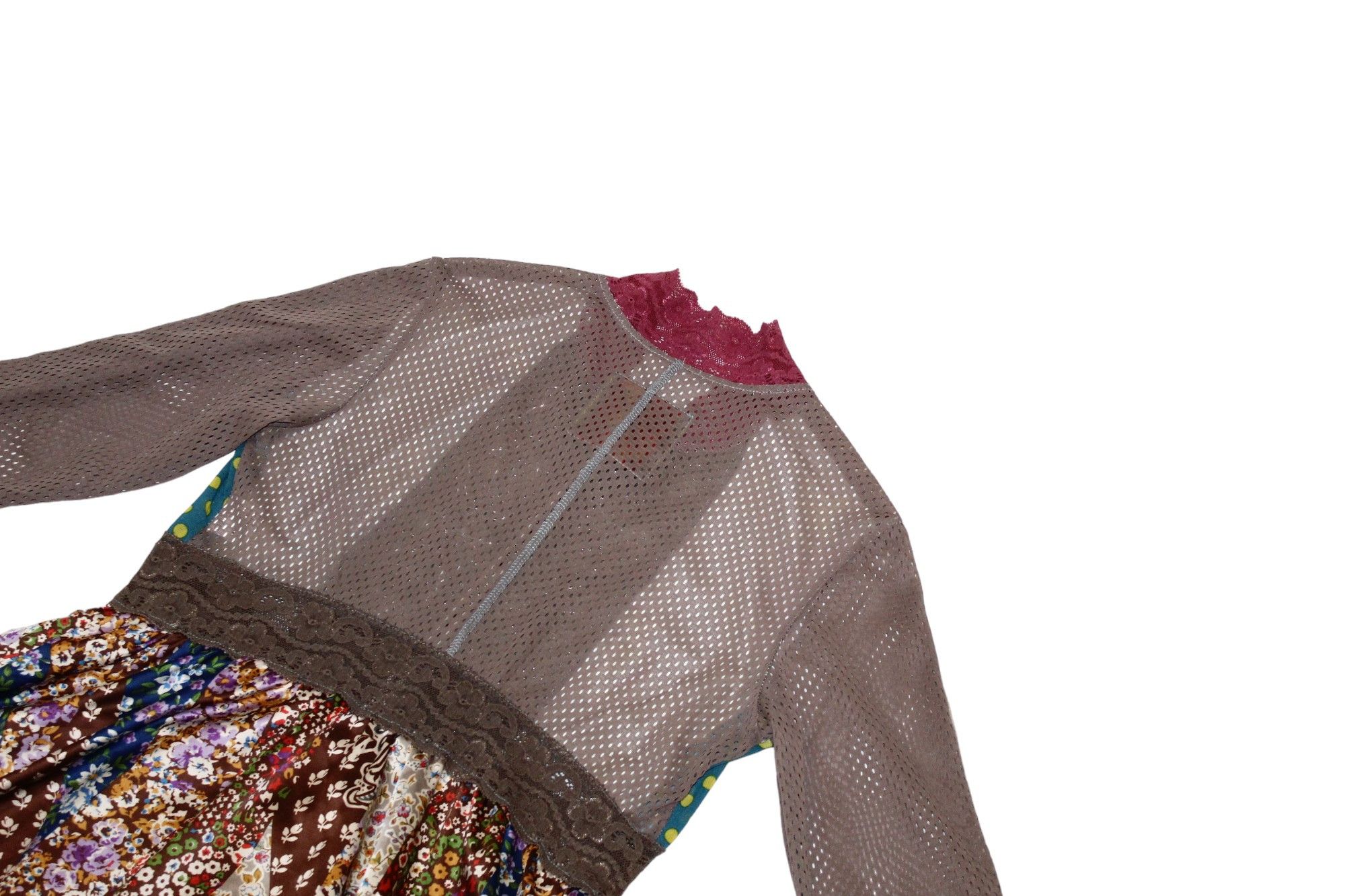 Beauty Beast 🔥🔥90s WOOXOOM Paris Baroque Floral Lace Mesh Zip Jacket Size M / US 6-8 / IT 42-44 - 15 Thumbnail