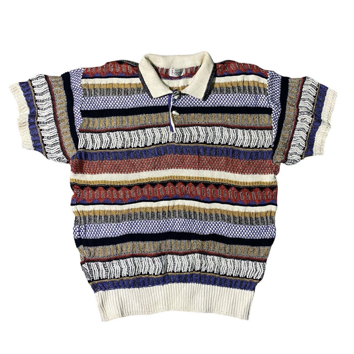 Other Rare Yoshiyuki Konishi Ficce Designer Cnit polo Full Colour Size US L / EU 52-54 / 3 - 1 Thumbnail