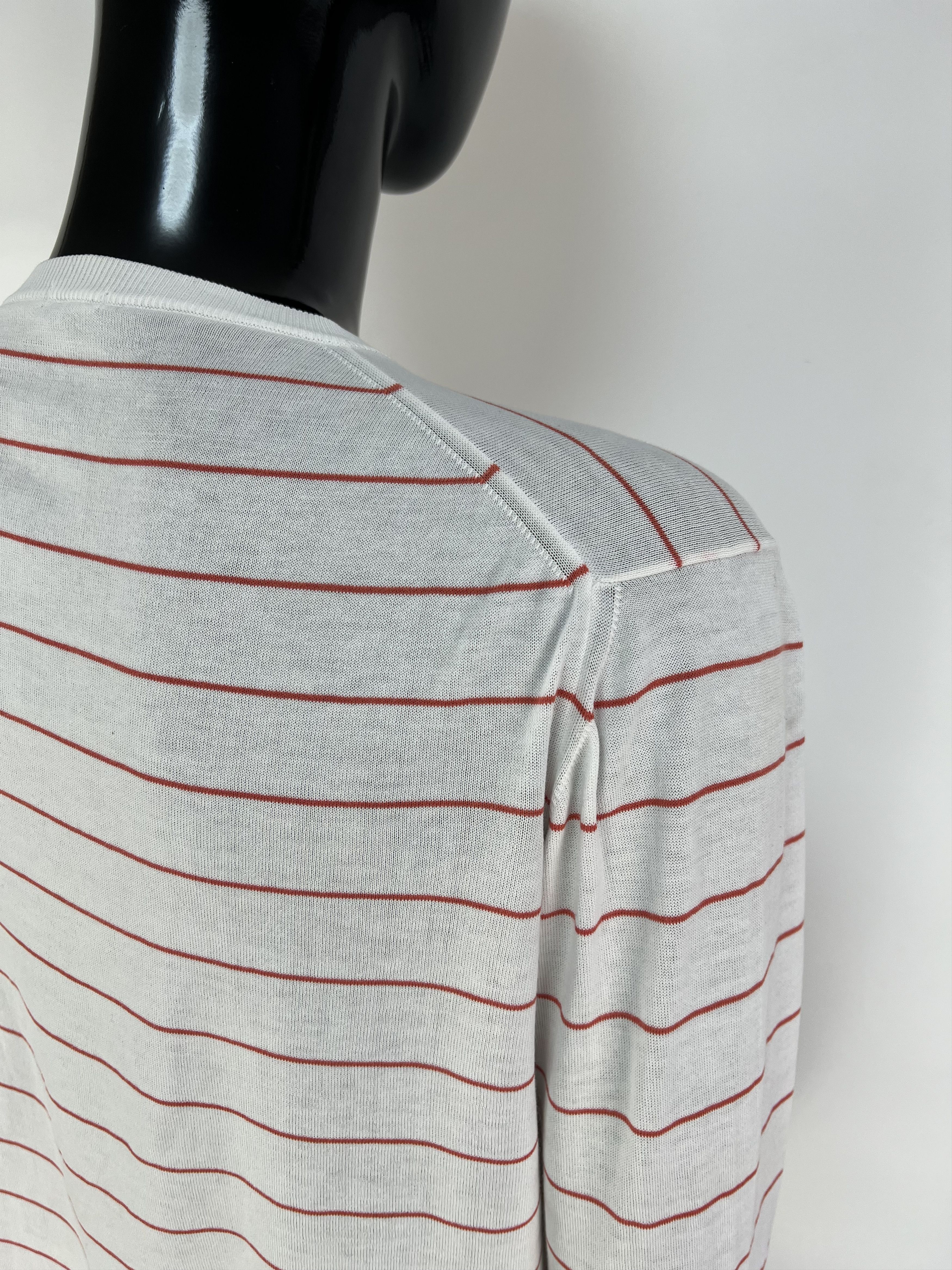 Malo Malo 100% Cotton Striped Crew Neck Cardigan Size IT 46 Size L / US 10 / IT 46 - 12 Thumbnail