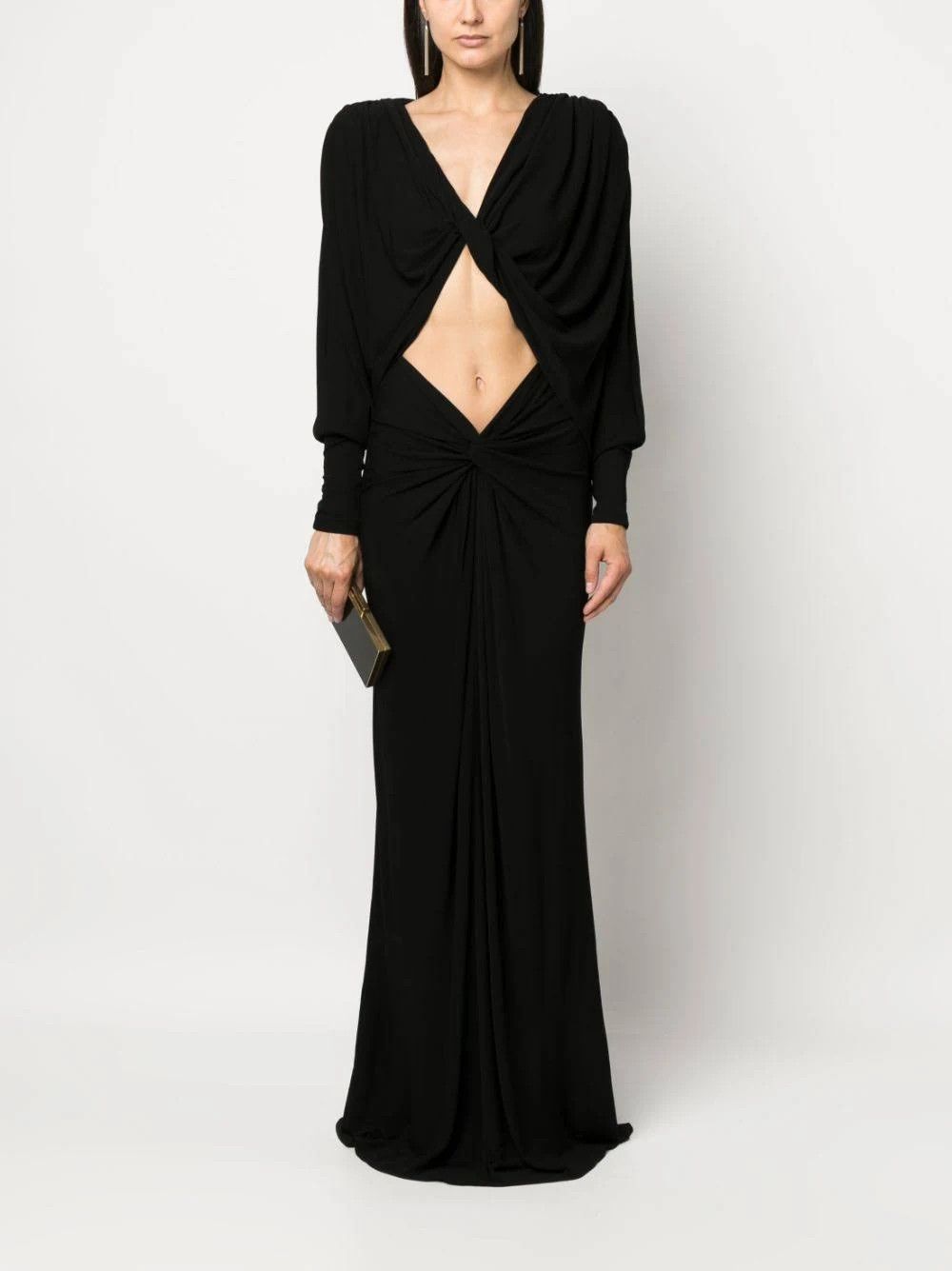 Saint Laurent Paris o1bcso1str1124 Dress in Black Size L / US 10 / IT 46 - 2 Thumbnail