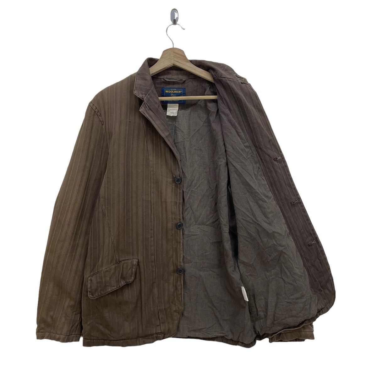 image of Made In USA x Vintage Woolrich Stripe Faded Jacket in Brown, Men's (Size Medium)
