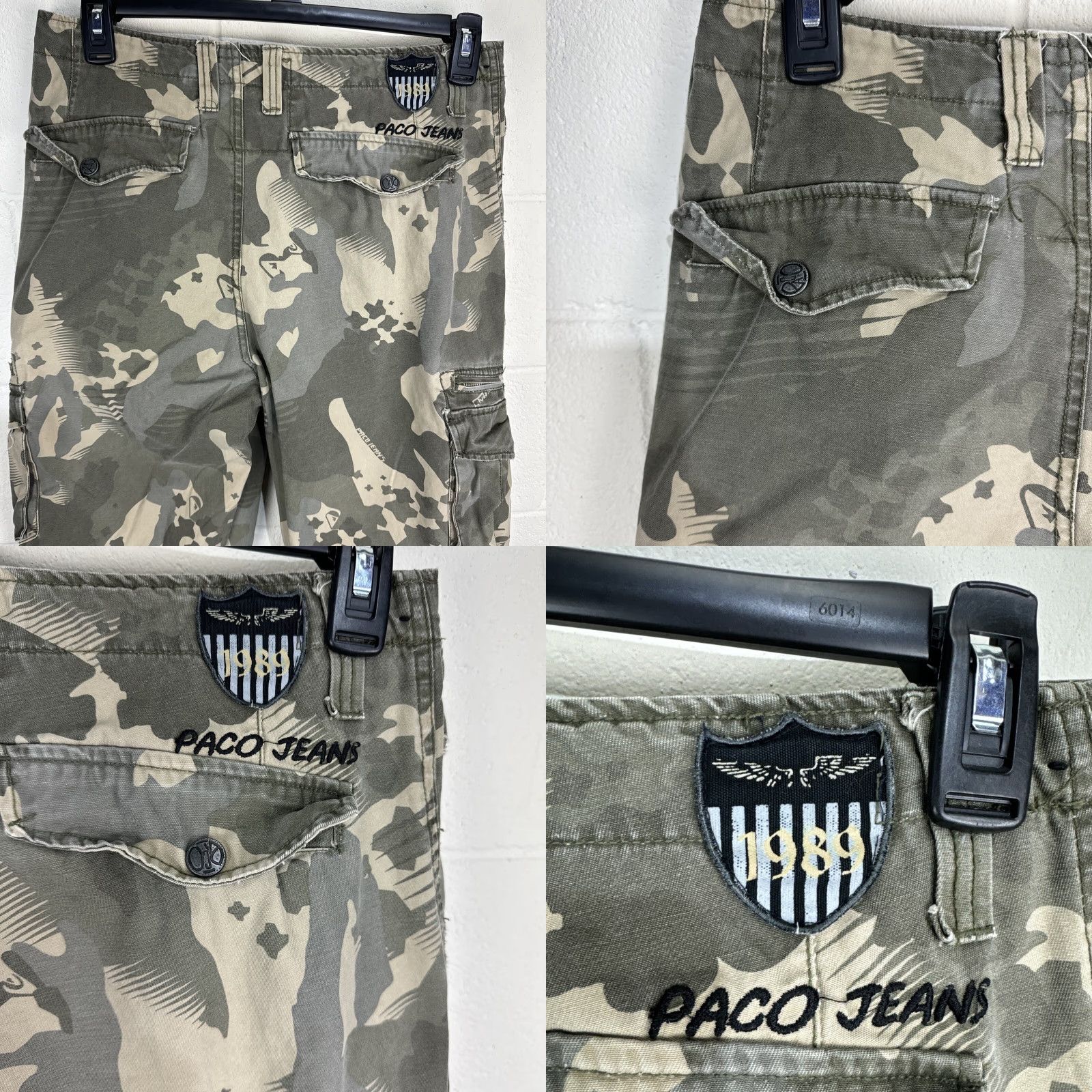 Vintage VINTAGE Paco Jeans Pants Mens Cargo Convertible Zip Off 32x33 Camouflage Brown Canvas Logo Pockets 90s Hip Hop Army Grunge Hipster 32 Mens Size US 32 / EU 48 - 9 Thumbnail
