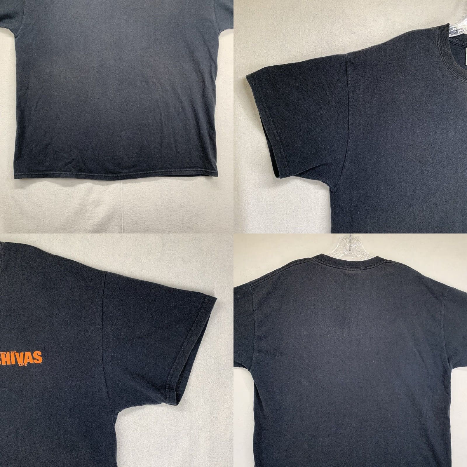 Hanes VINTAGE Hanes Chivas Regal T-Shirt XL Faded Black Graphic Print 90s y2k Mens Size US XL / EU 56 / 4 - 8 Thumbnail