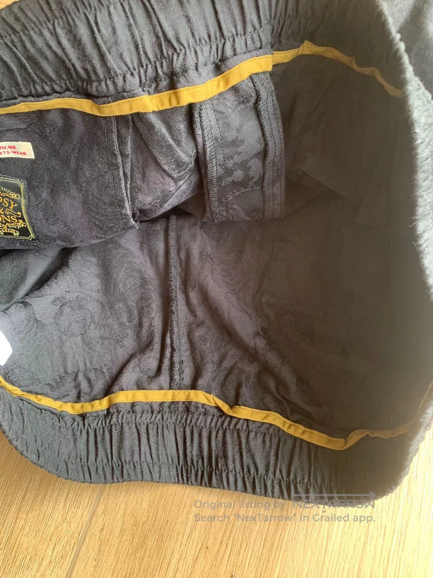 Japanese Brand black cotton drawstring beach shorts. Size US 30 / EU 46 - 3 Thumbnail