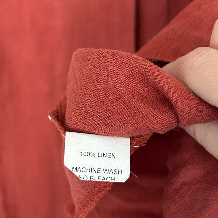 Other Citron Santa Monica Orange Butterfly Linen Button Front Top Size M / US 6-8 / IT 42-44 - 6 Thumbnail
