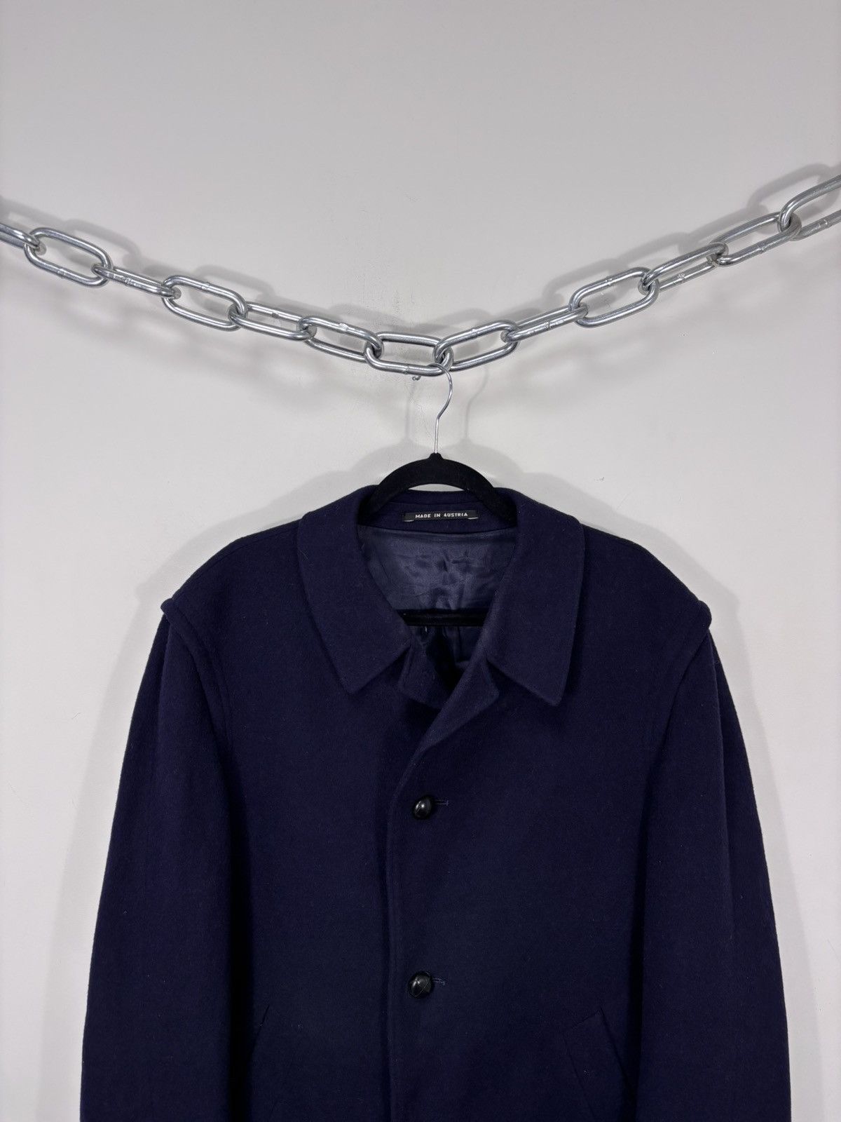 Other Vintage Steinbock Himalaya Loden Navy Blue Wool Overcoat Size US XL / EU 56 / 4 - 4 Thumbnail