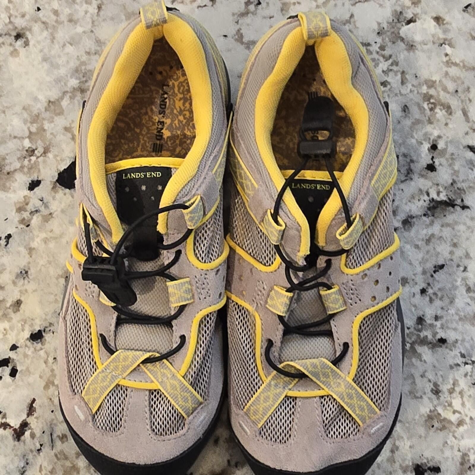 Lands' End Lands End - Womens 6.5 Gull Gray Yellow Trekker Shoes Size US 6.5 / IT 36.5 - 4 Thumbnail