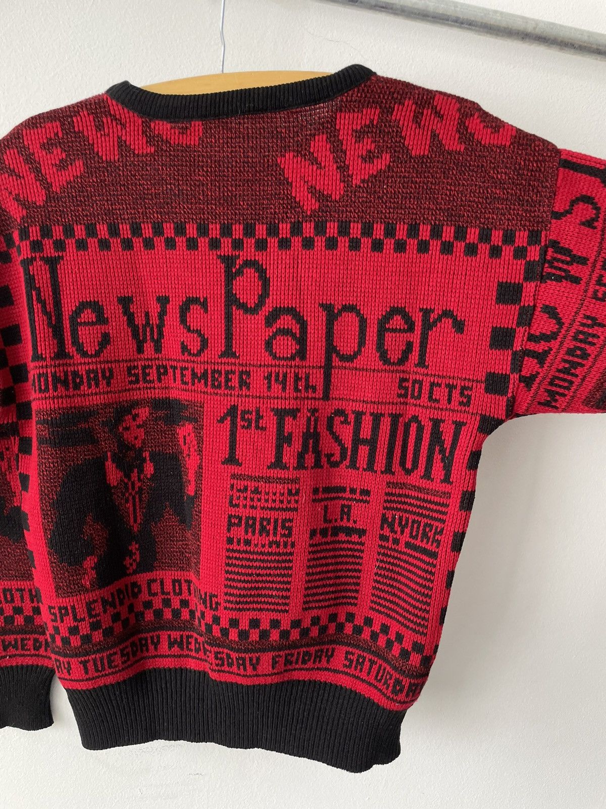 Vintage Vintage 80s 90s Fashion Newspaper Knit Sweater Size US M / EU 48-50 / 2 - 10 Thumbnail