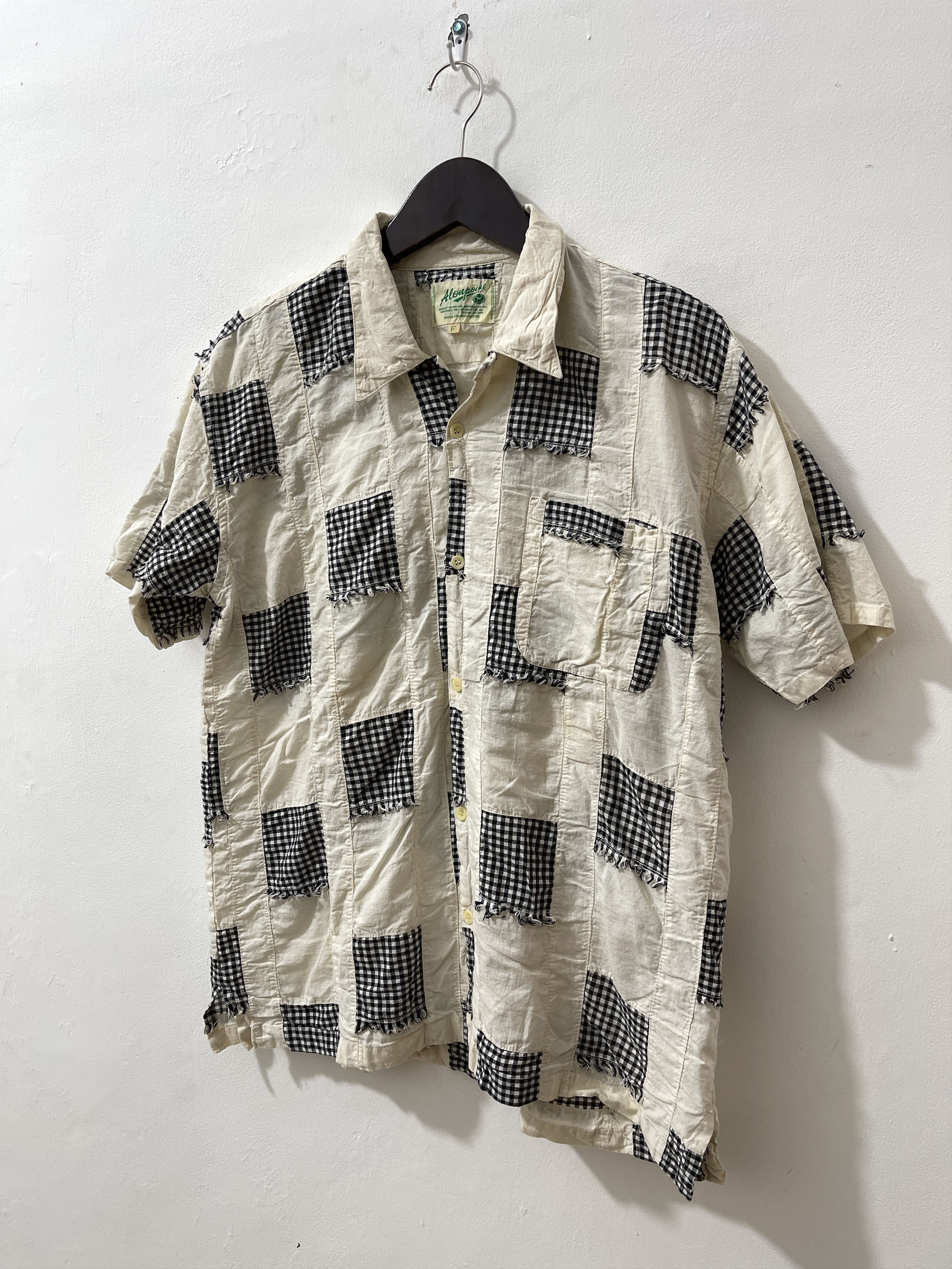 Vintage Thrashed Japan Crazy Patchwork Art Check Shirts Size US L / EU 52-54 / 3 - 2 Thumbnail