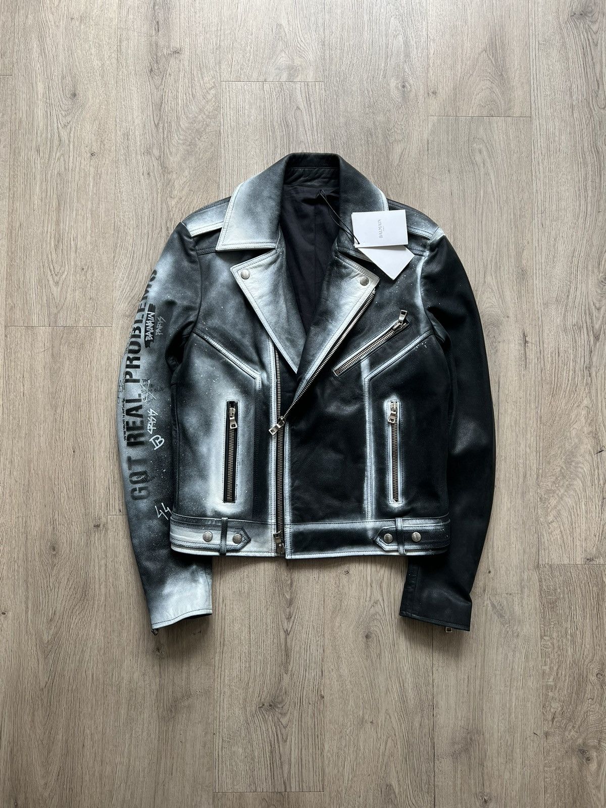 Spray paint leather jacket hot sale