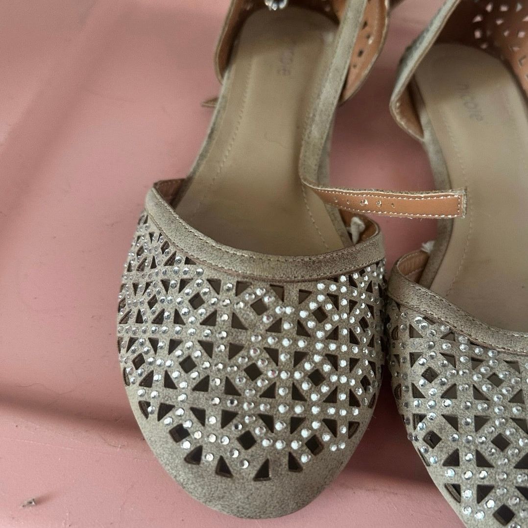 Other nicole beige rhinestone stone strap flats Size US 9 / IT 39 - 3 Thumbnail