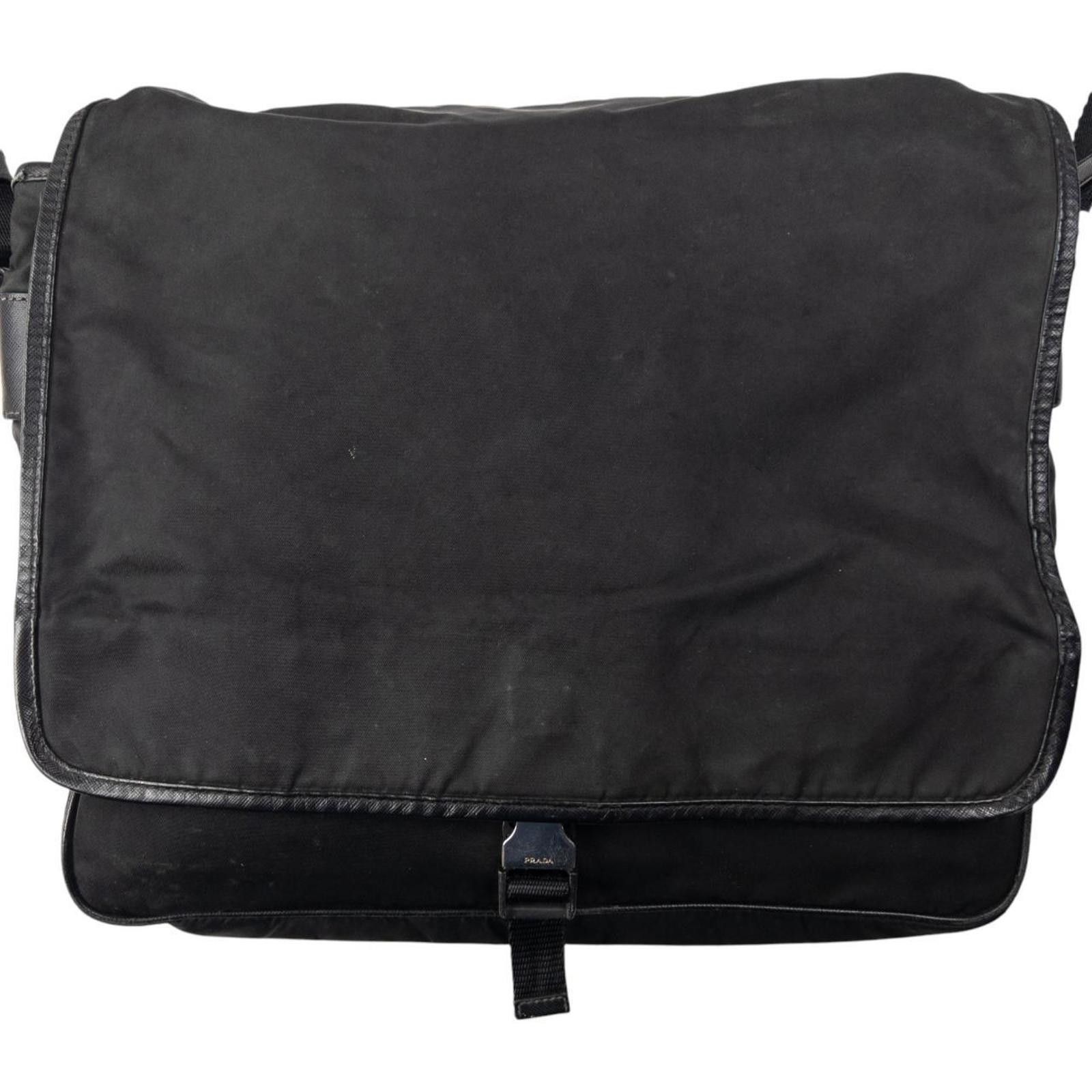 Vintage Prada Crossbody Messenger Bag in Black, Men's