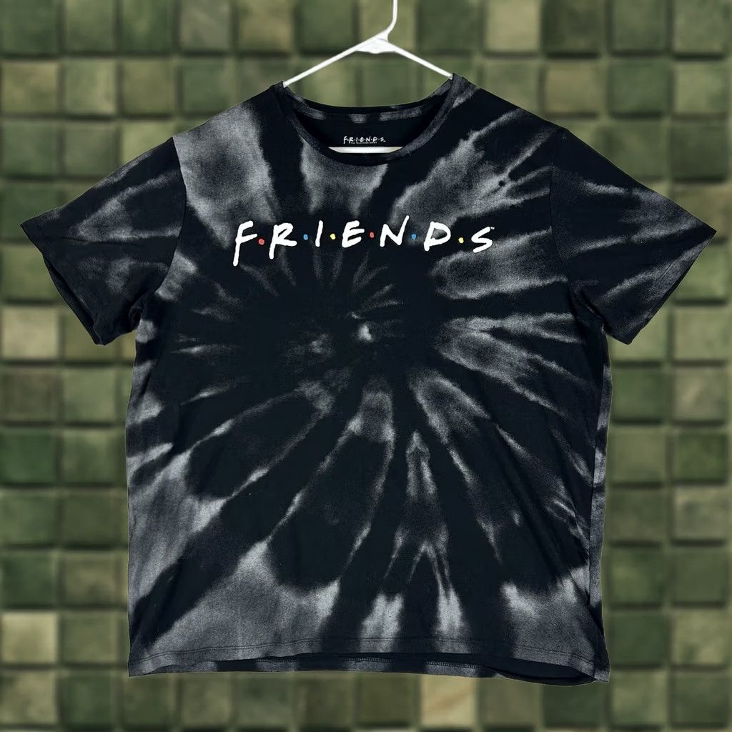 Vintage VINTAGE Friends T-Shirt Graphic Tie Dye Crew Neck Short Sleeve Mens XL Gray 90s Retro Size US XL / EU 56 / 4 - 1 Thumbnail