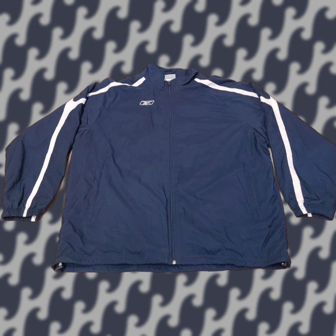 Reebok VINTAGE Reebok Windbreaker Jacket Men XL Navy Blue Athletic Performance 90s Sports Retro Full Zip Pockets Lined Nylon Size US XL / EU 56 / 4 - 1 Thumbnail
