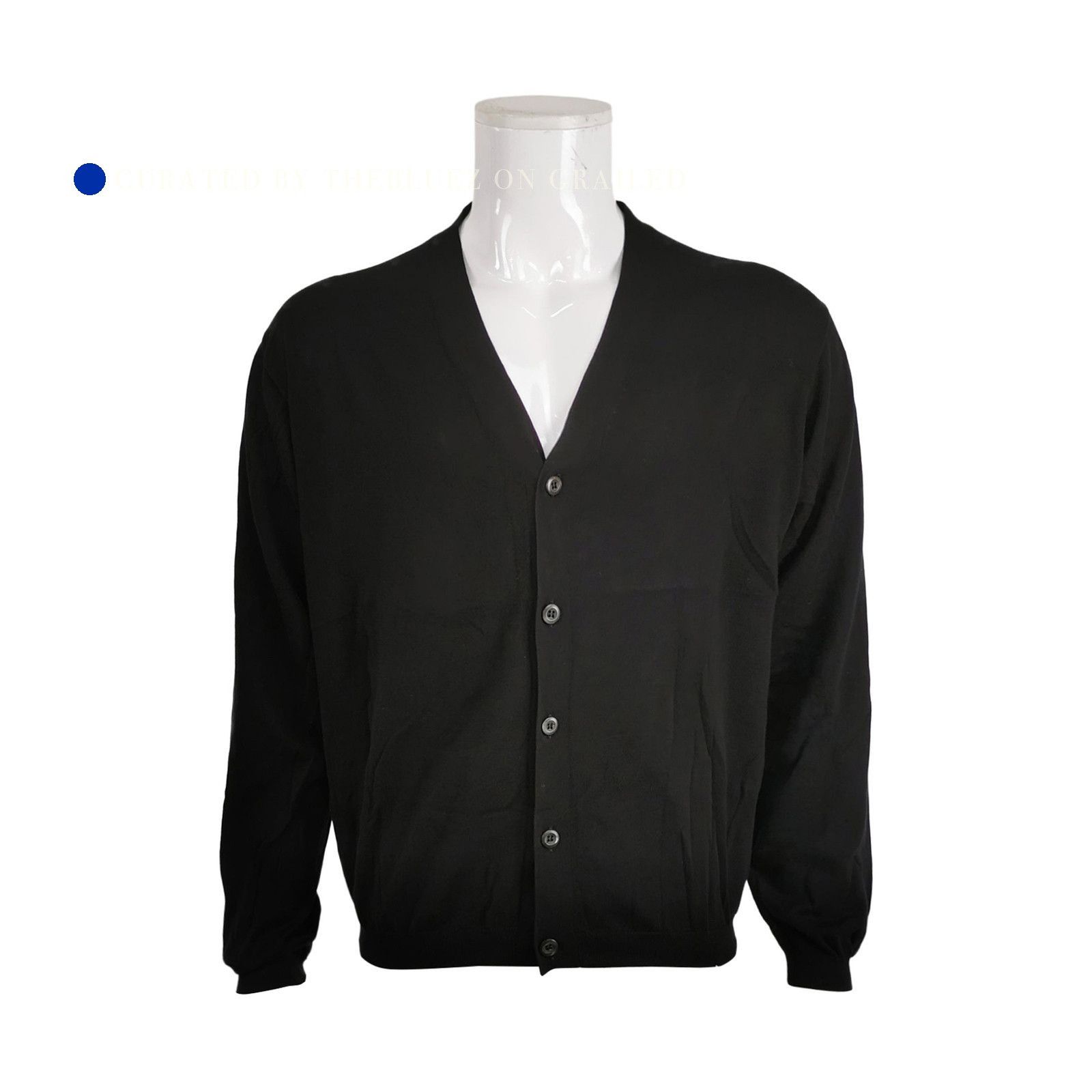 Prada Elegant Black Cotton Cardigan in Size M Size US M / EU 48-50 / 2 - 1 Thumbnail