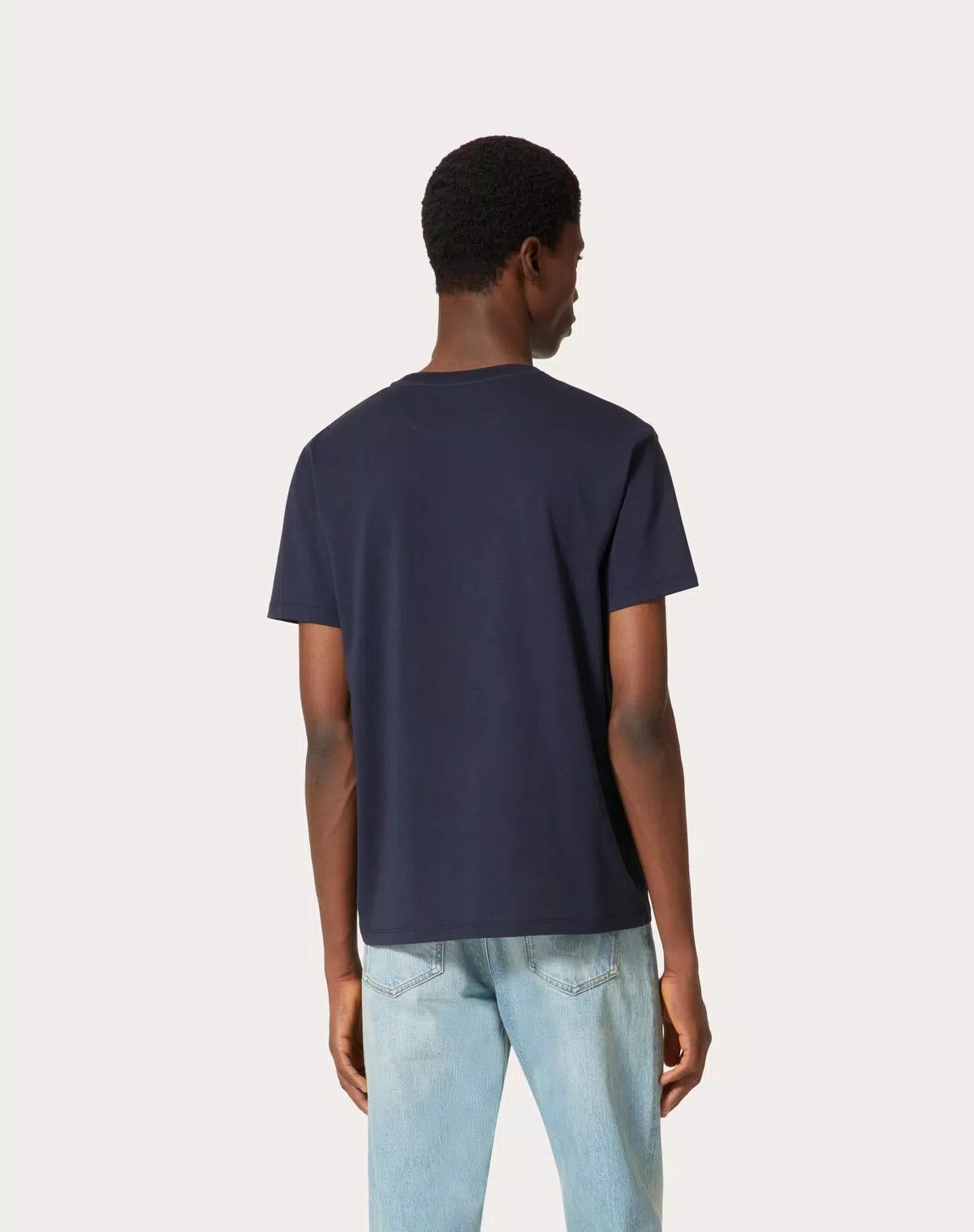 Valentino oc11z0725 Cotton T-Shirt With Vlogo Signature in Navy Blue Size US L / EU 52-54 / 3 - 5 Thumbnail