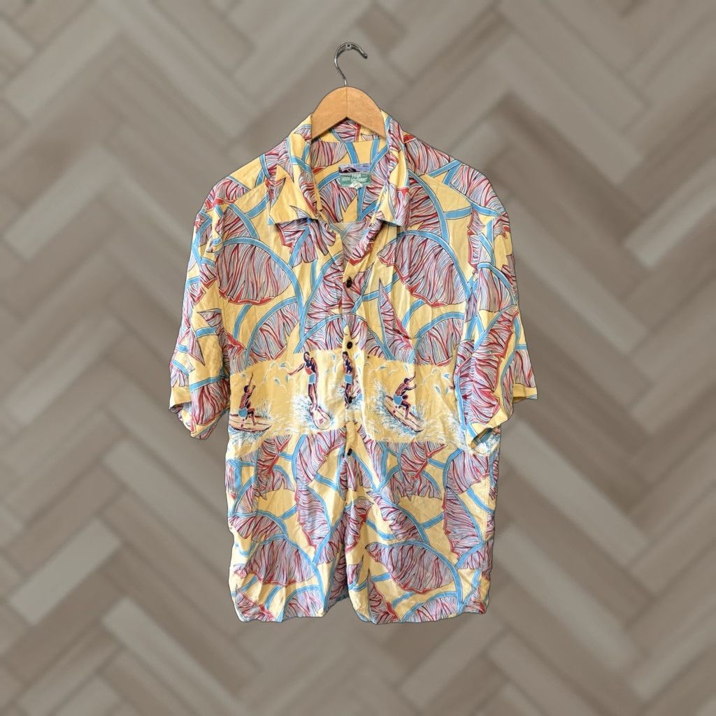 Reyn Spooner VINTAGE Reyn Spooner Shirt Mens XL Button-Up Short Sleeve Yellow Graphic Size US XL / EU 56 / 4 - 1 Thumbnail