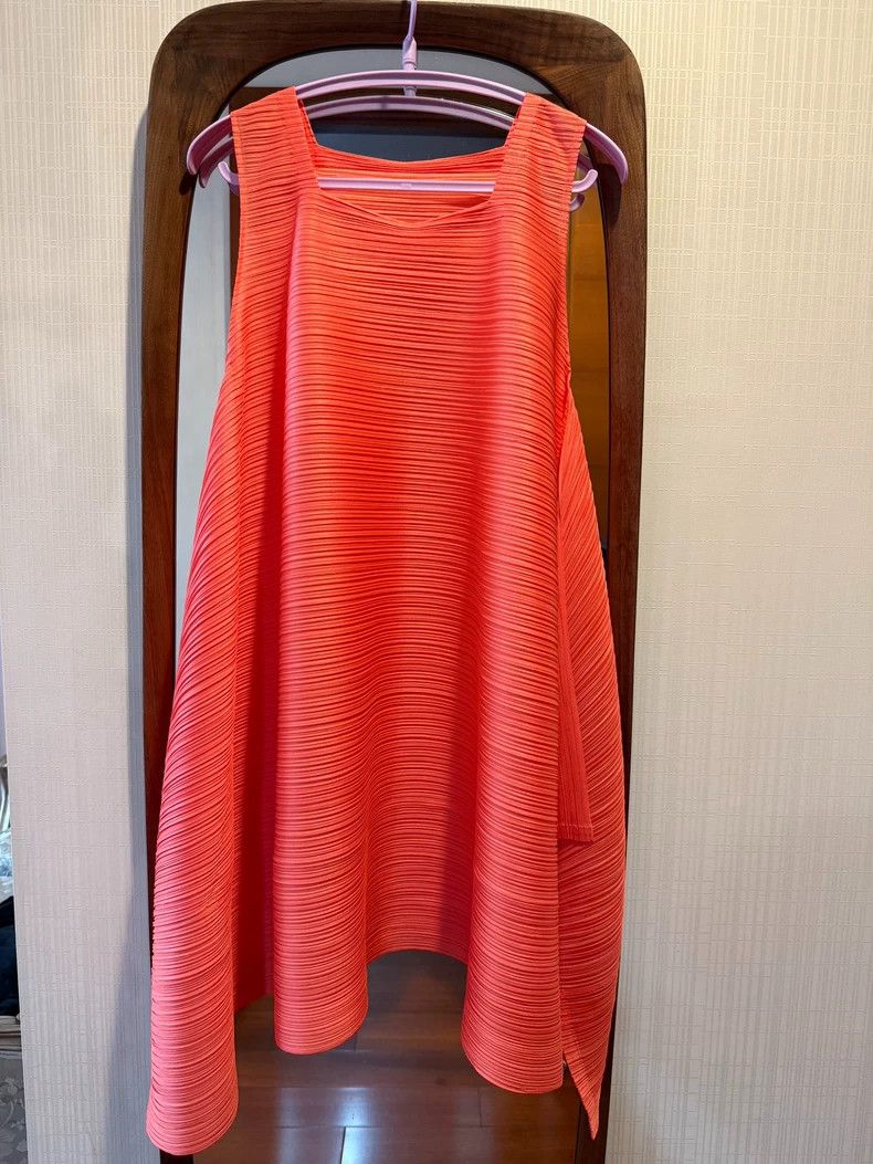 Issey Miyake Issey Miyake size:3 Orange horizontal stripe spring dress Size S / US 4 / IT 40 - 1 Thumbnail