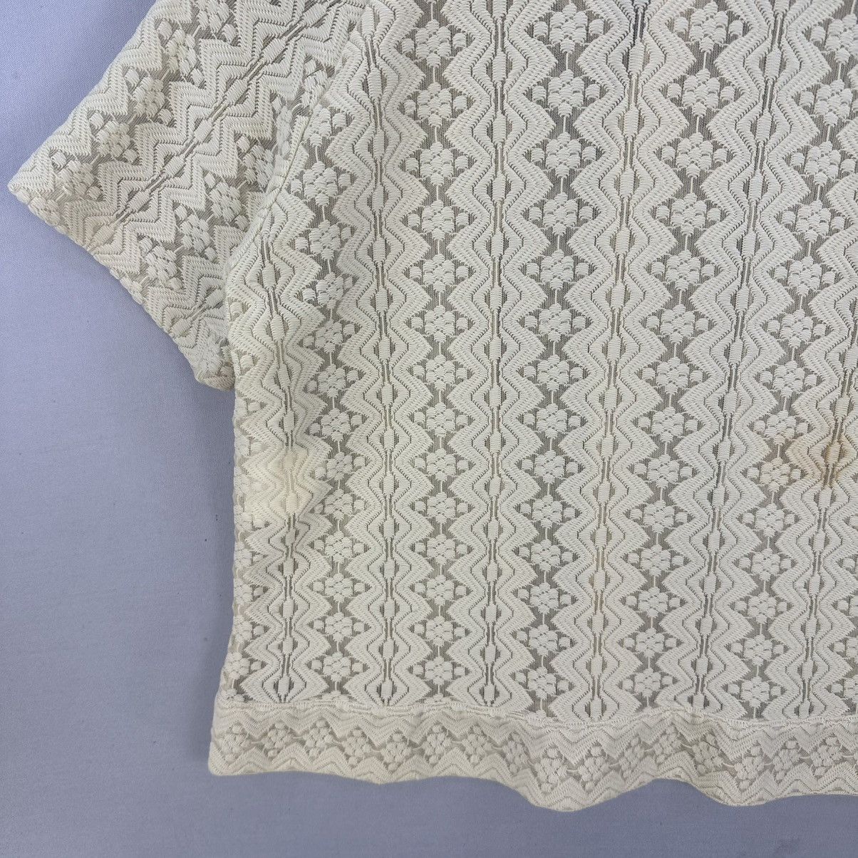 Comme des Garcons Vintage AD1999 Tricot CDG Lace Short Sleeve Button Up Blouse Size S / US 4 / IT 40 - 6 Thumbnail