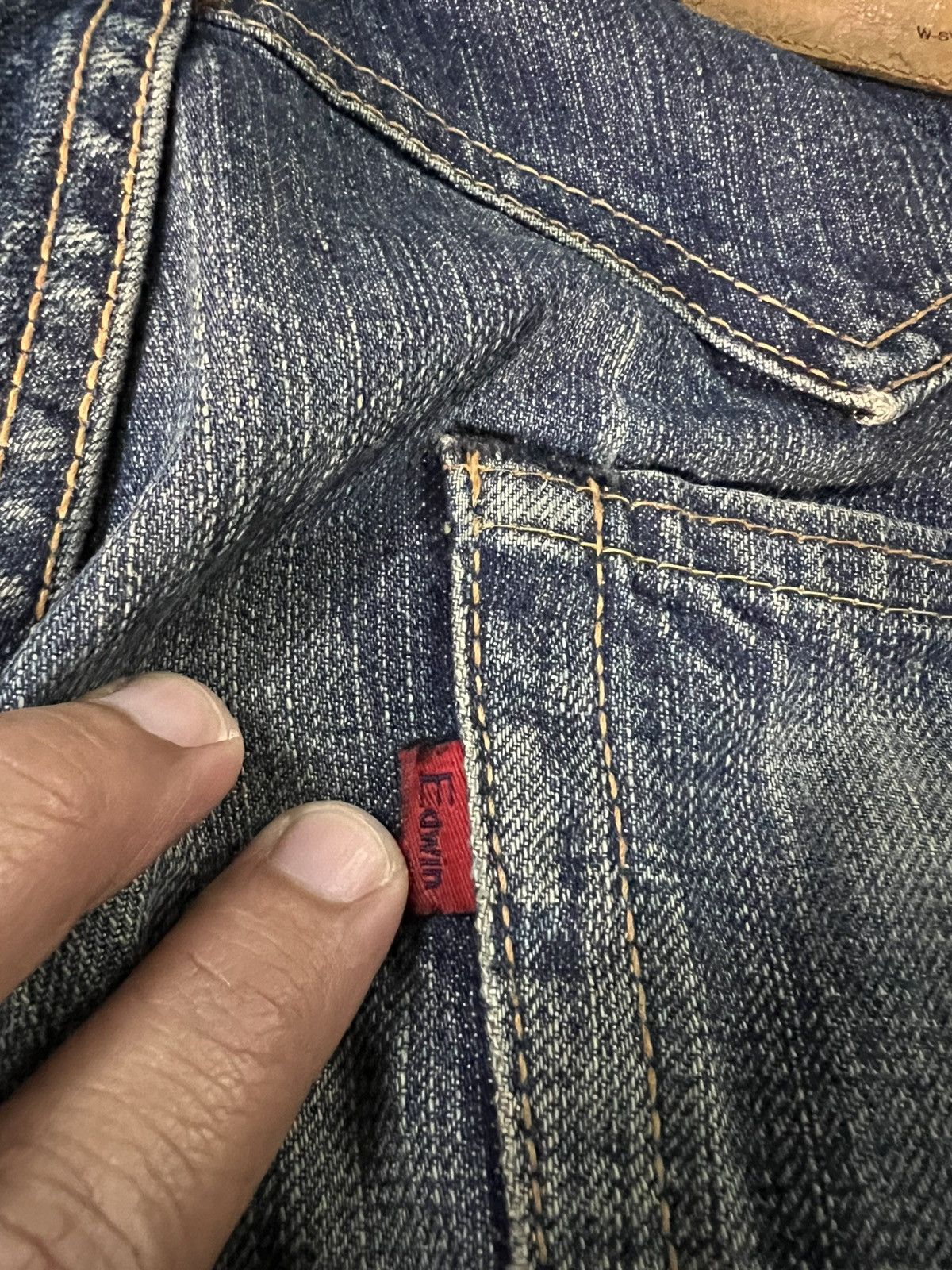 Edwin × If Six Was Nine × Le Grande Bleu (L.G.B.) 💥BAGGY💥VINTAGE EDWIN 503S DISTRESS MUD WASH JEANS Size US 31 - 20 Thumbnail