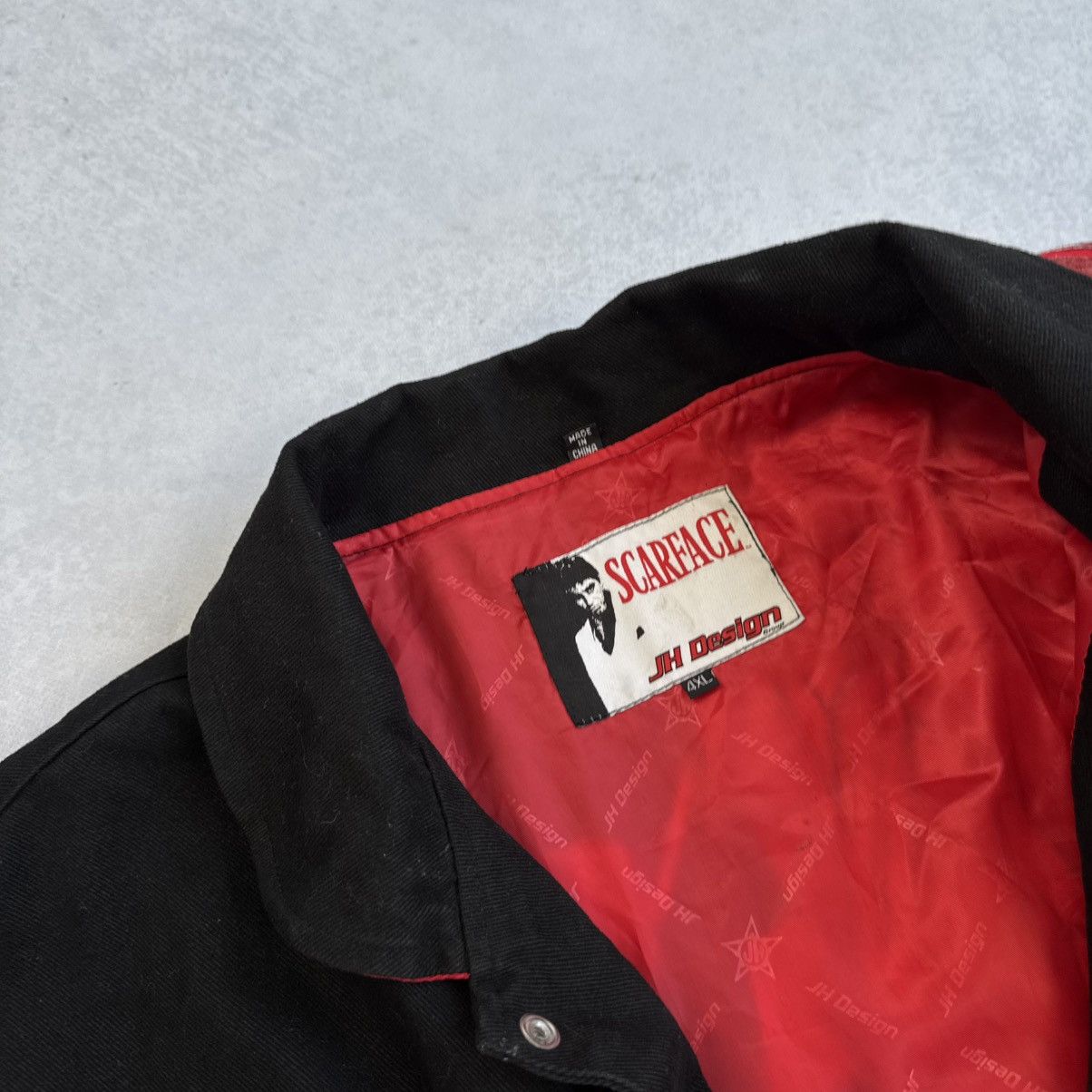 Jeff Hamilton × Vintage VINTAGE 90s SCARFACE x JEFF HAMILTON BOMBER JACKET Sz ~3XL Size US XXL / EU 58 / 5 - 11 Thumbnail