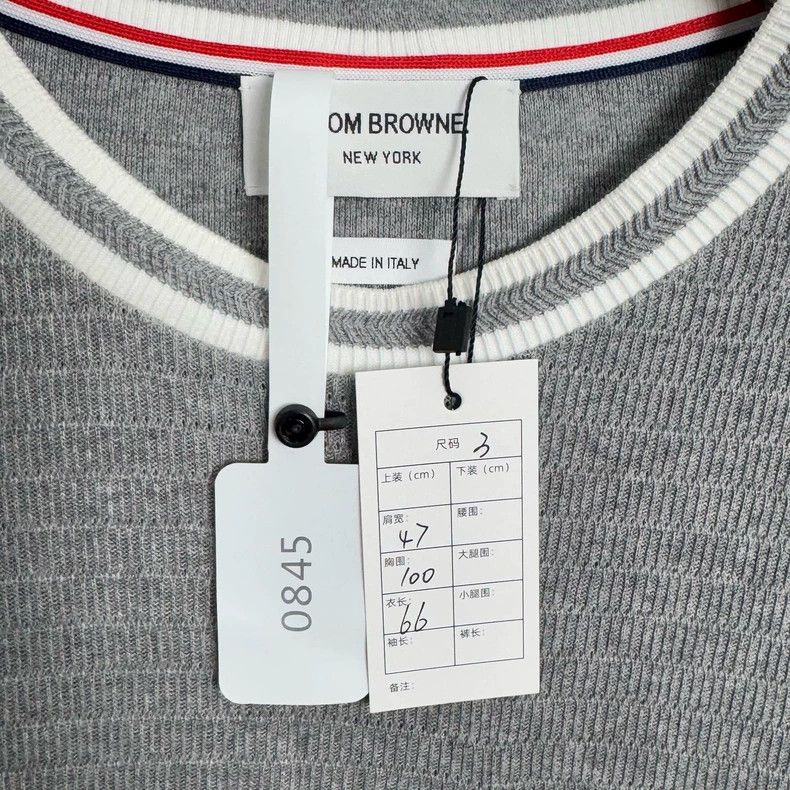 Thom Browne Thom Browne size3 Net eye jacquard striped knit short sleev Size US L / EU 52-54 / 3 - 2 Thumbnail