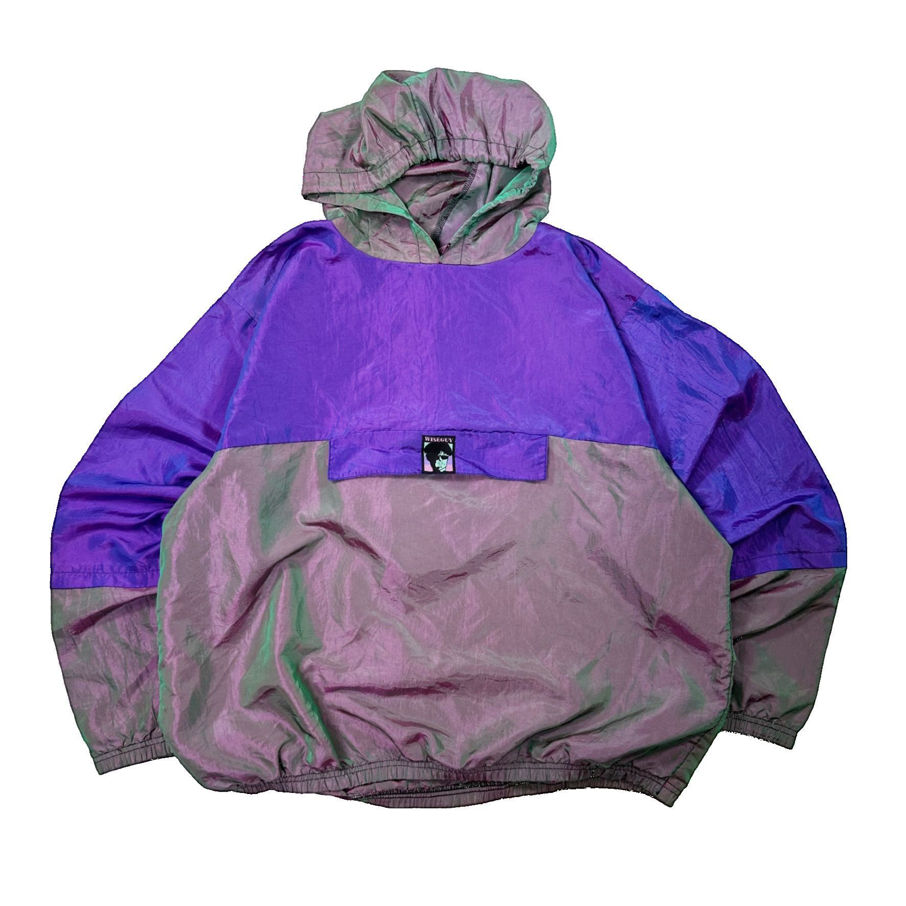 Vintage Vintage 90s Wise Guys Fluorescent Light Pullover Windbreaker Size US L / EU 52-54 / 3 - 1 Thumbnail