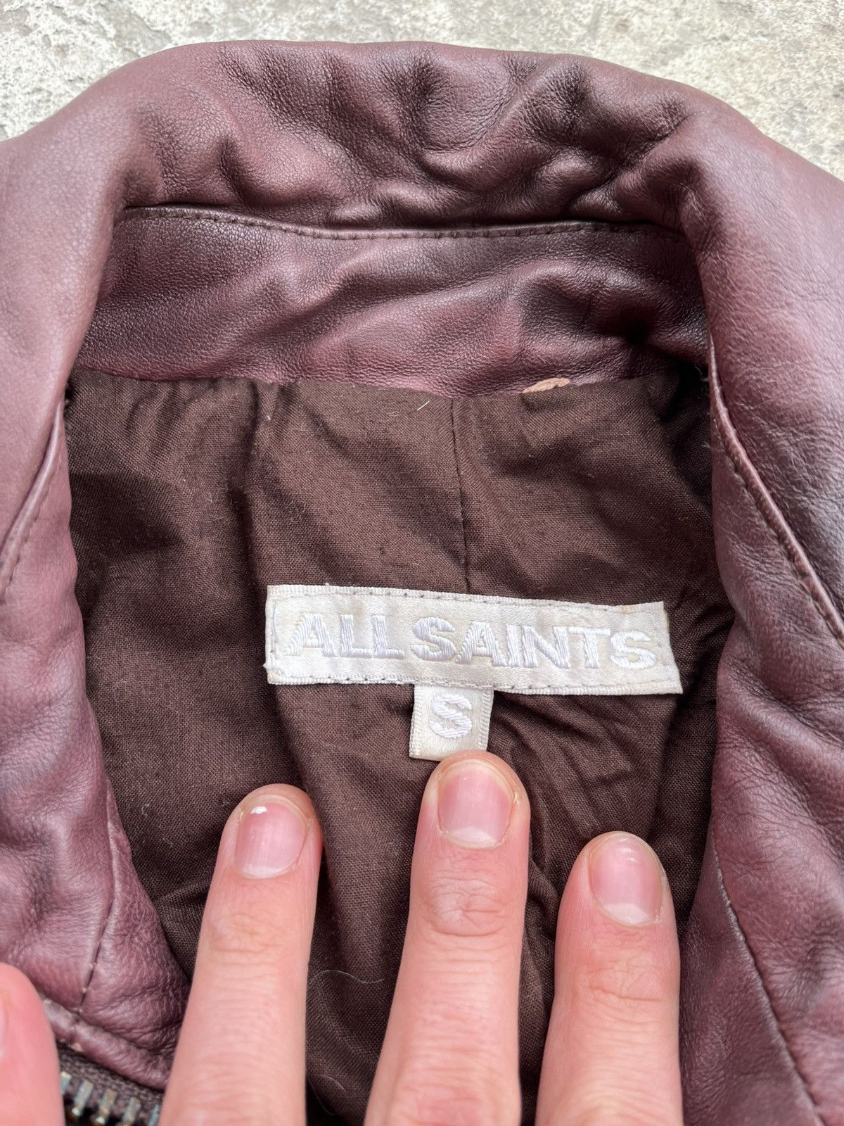 Allsaints × Japanese Brand Vintage AllSaints Avant Garde Sun Faded Red Leather Jacket Size S / US 4 / IT 40 - 3 Thumbnail