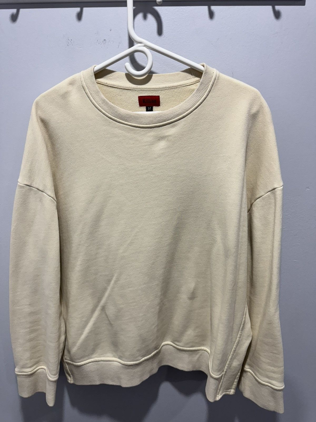 Killion Killion Cream Crewneck Sweatshirt Men's Medium M Cotton Size US M / EU 48-50 / 2 - 1 Thumbnail