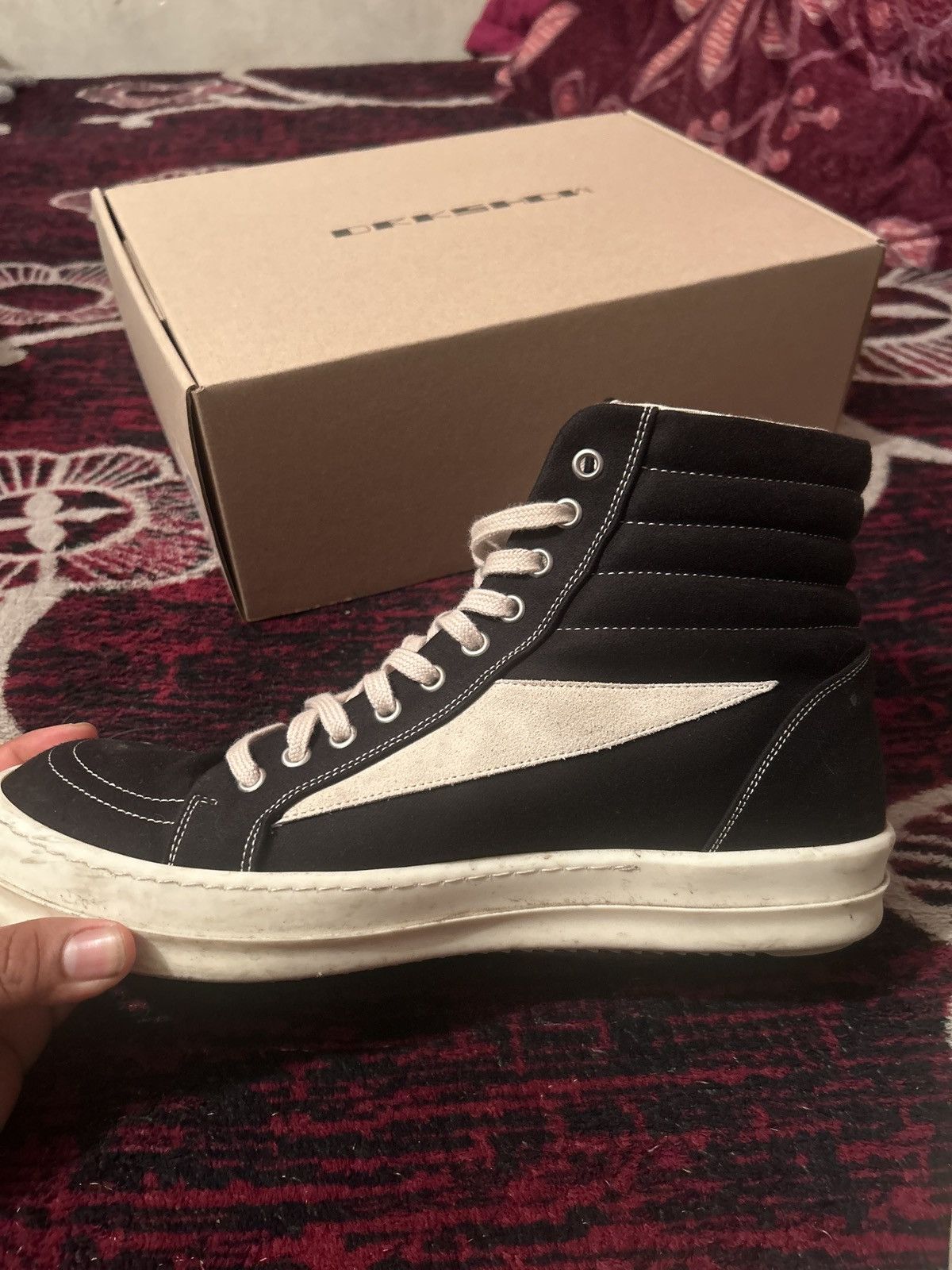 Rick Owens × Rick Owens Drkshdw Rick Owens x Rick Owens DRKSHDW Hightop Vintage Sneaker Size US 12 / EU 45 - 3 Thumbnail