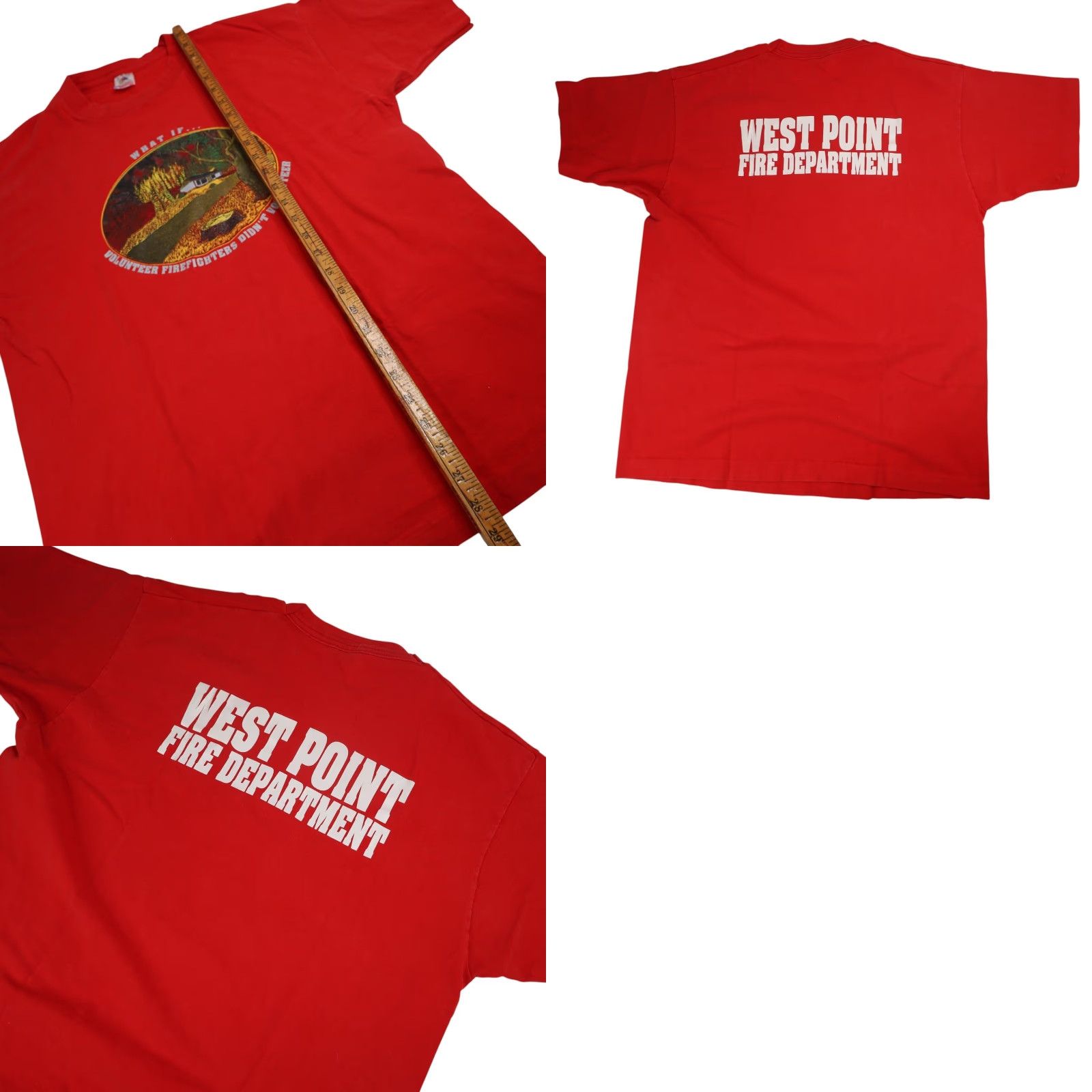 Vintage VINTAGE West Point Fire Department Mens XL Graphic T Shirt Red Size US XL / EU 56 / 4 - 8 Thumbnail