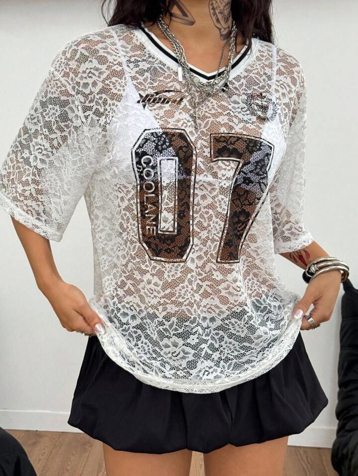 Other 07 Coolane Lace Top Sexy Jersey Size ONE SIZE - 12 Thumbnail