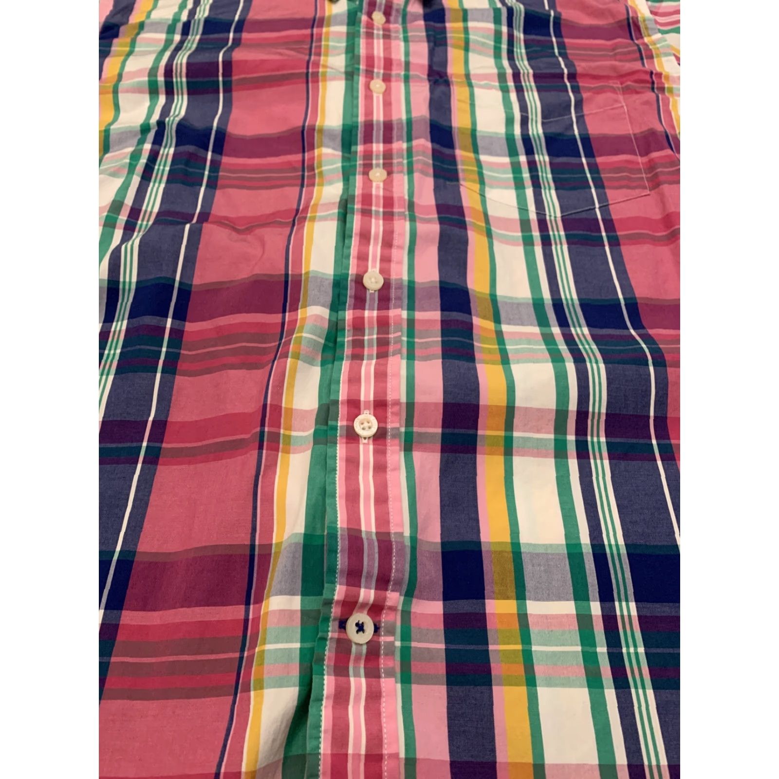 Tommy Hilfiger TOMMY HILFIGER Plaid Button-Up Shirt - Long Sleeve - Adult Large - Pink Green - Mens Size US L / EU 52-54 / 3 - 4 Thumbnail