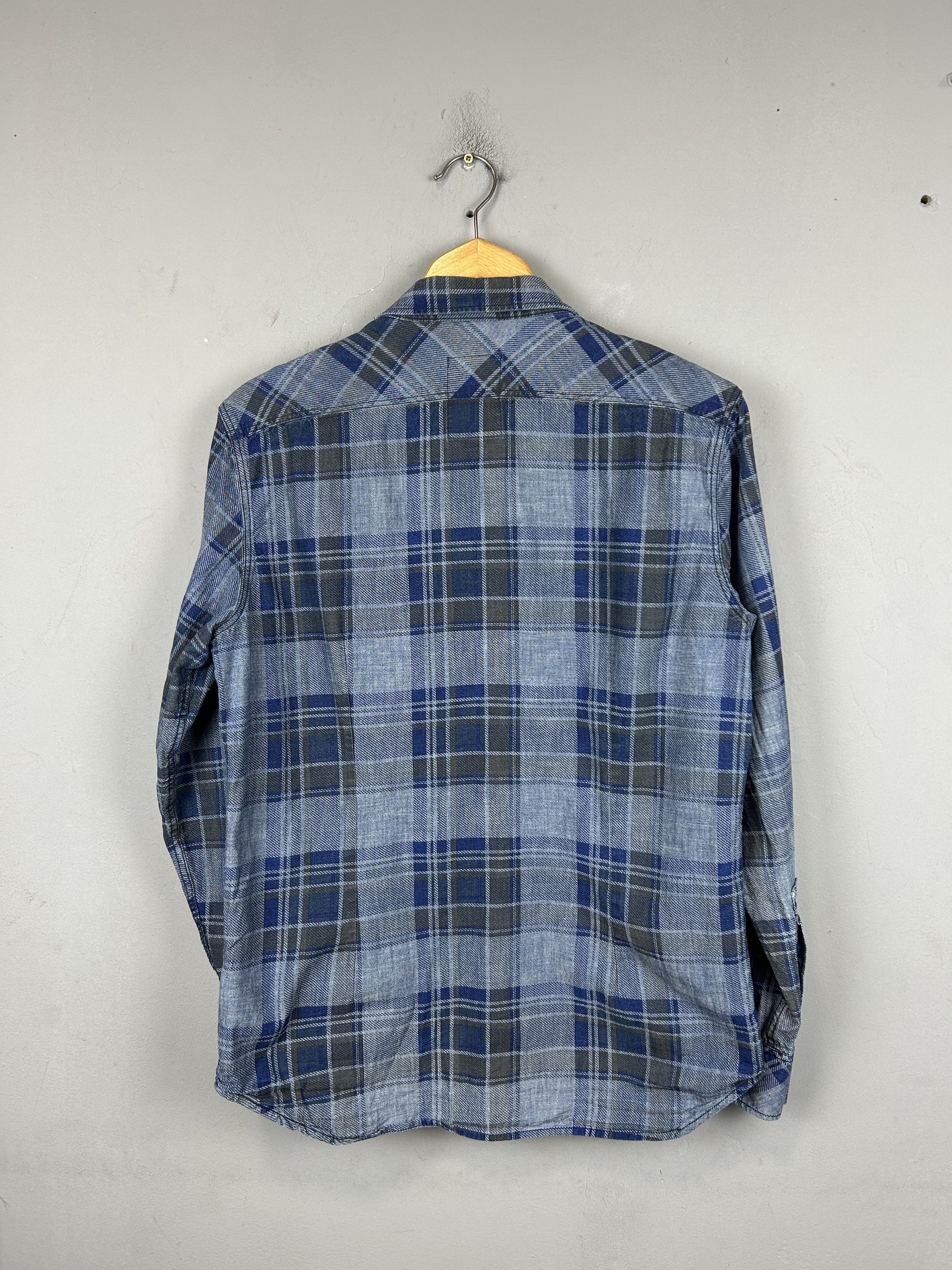 Flannel × G-Star G-Star Attacc Shirt Long Sleeve Checkered Blue Plaid Pocket Size US L / EU 52-54 / 3 - 5 Thumbnail