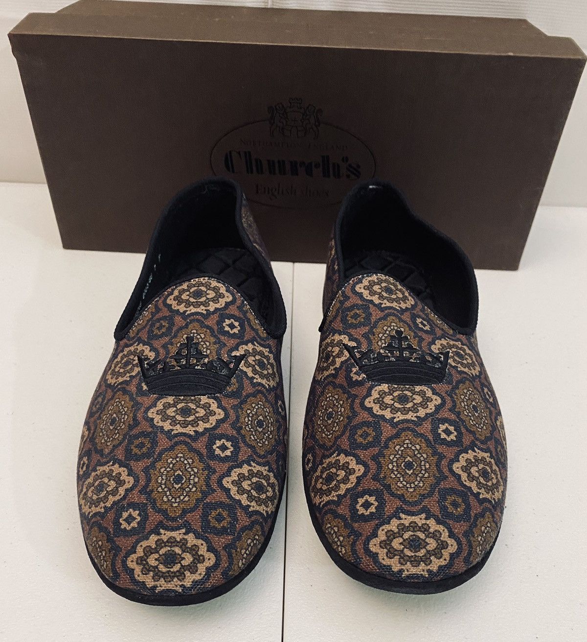 Church's Church’s 🏴󠁧󠁢󠁥󠁮󠁧󠁿 Kanvas Quilted Insole Suede House Slipper 8 New Size US 8 / EU 41 - 9 Thumbnail