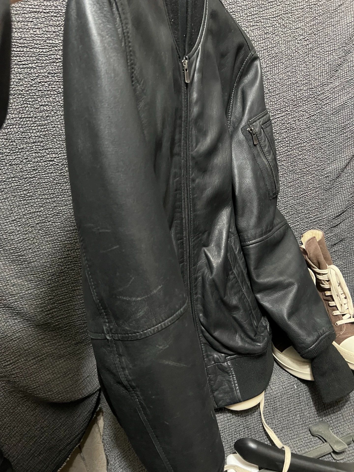 Other CATHY JANE Rick Owens Style Black Leather Jacket Size US M / EU 48-50 / 2 - 7 Thumbnail